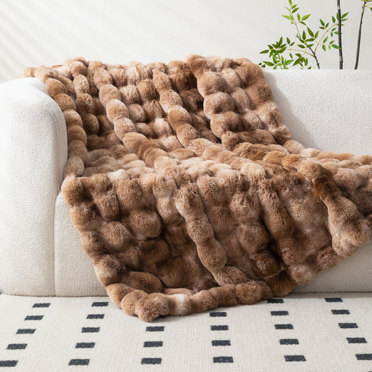 Cubby II Faux Fur Throw - Coyote