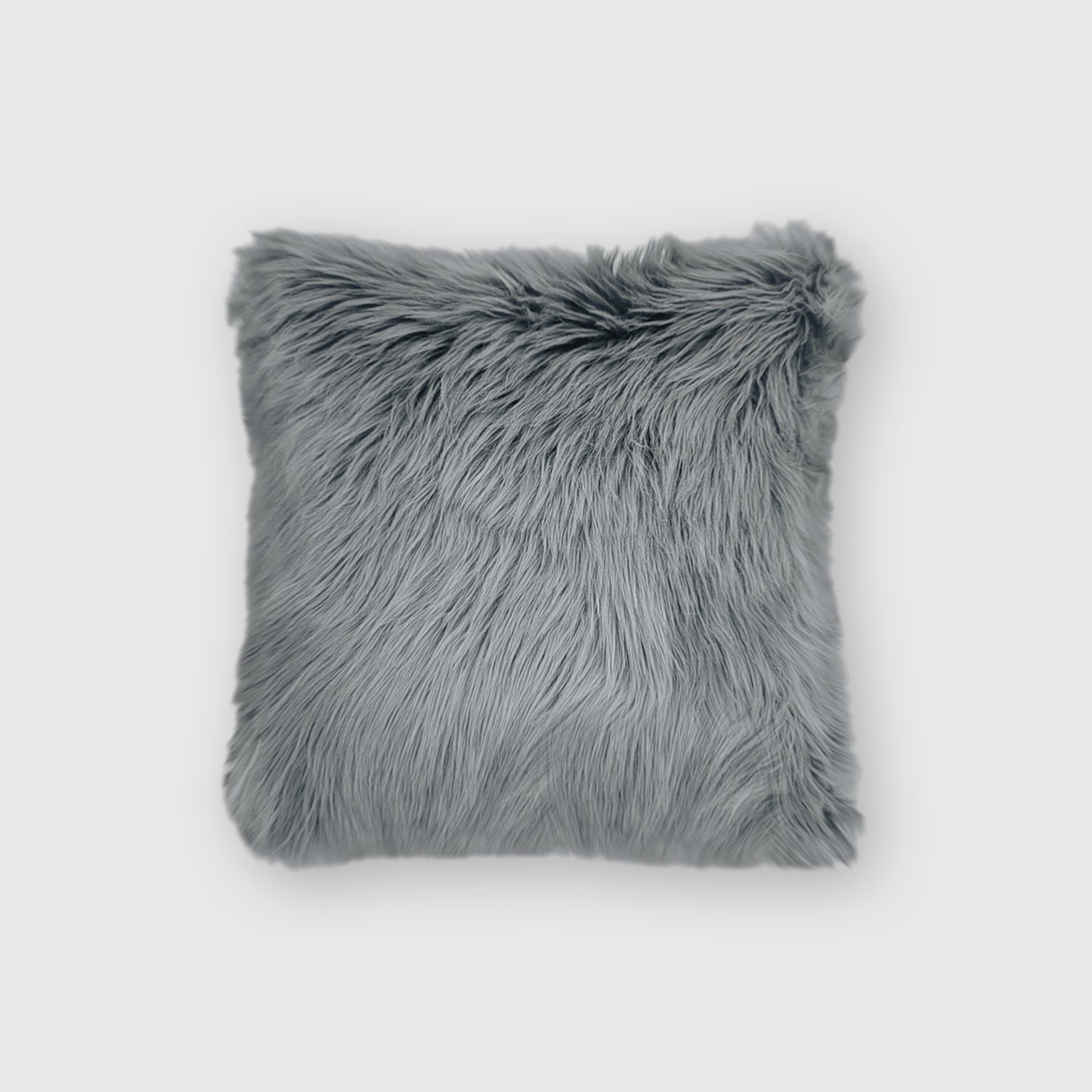 The Mood Harris Faux Fur Pillow, 16x16 in., Quicksilver
