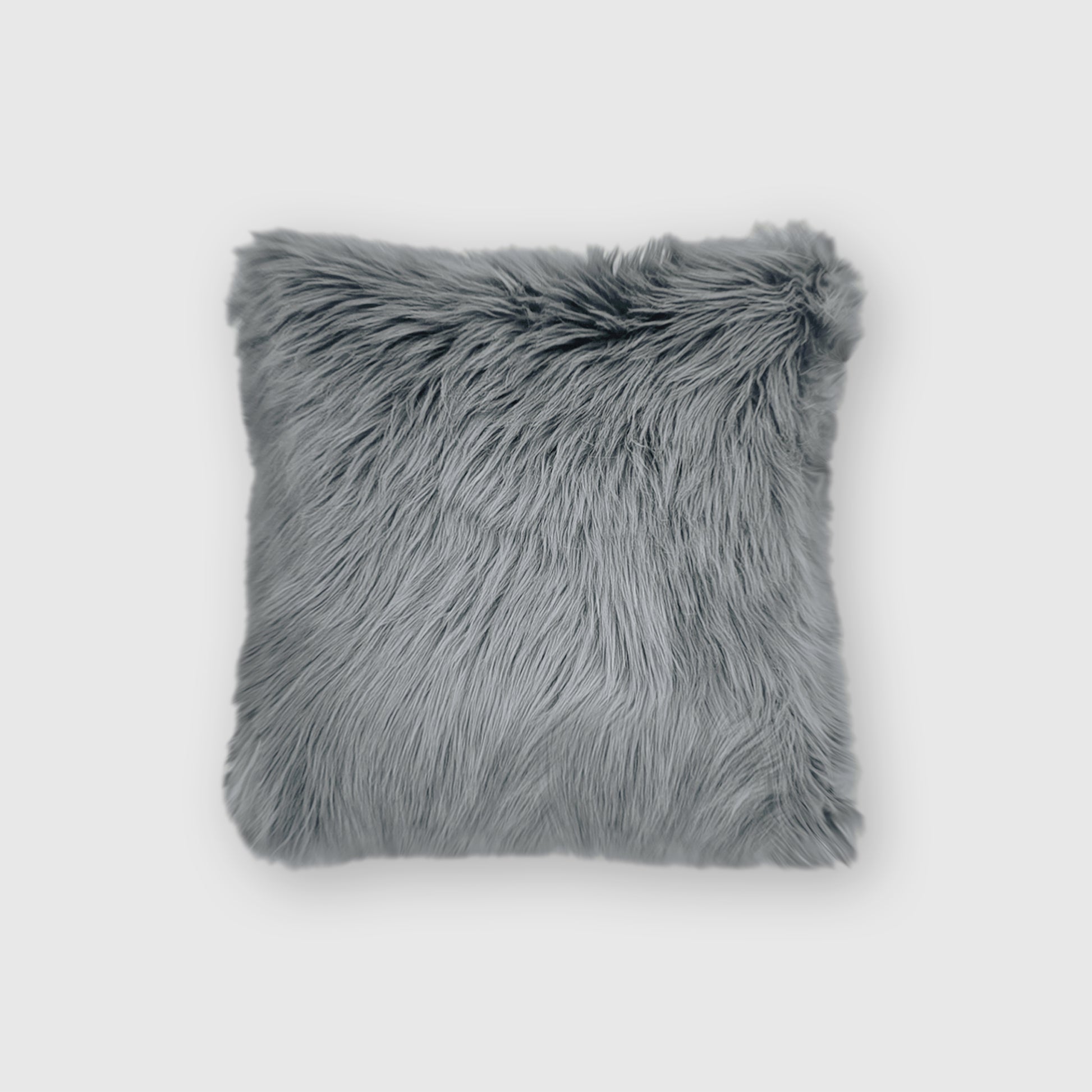 The Mood Harris Faux Fur Pillow, 16x16 in., Quicksilver