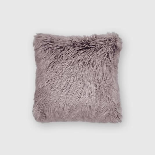 The Mood | Harris Faux Fur 16"x16" Pillow, Mauve