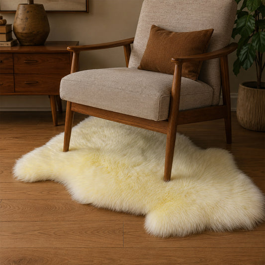 Extra Large Sheepskin Single Pelt - Cream