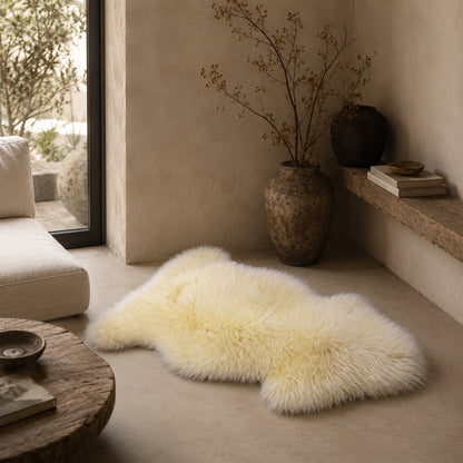 Extra Large Sheepskin Single Pelt - Cream