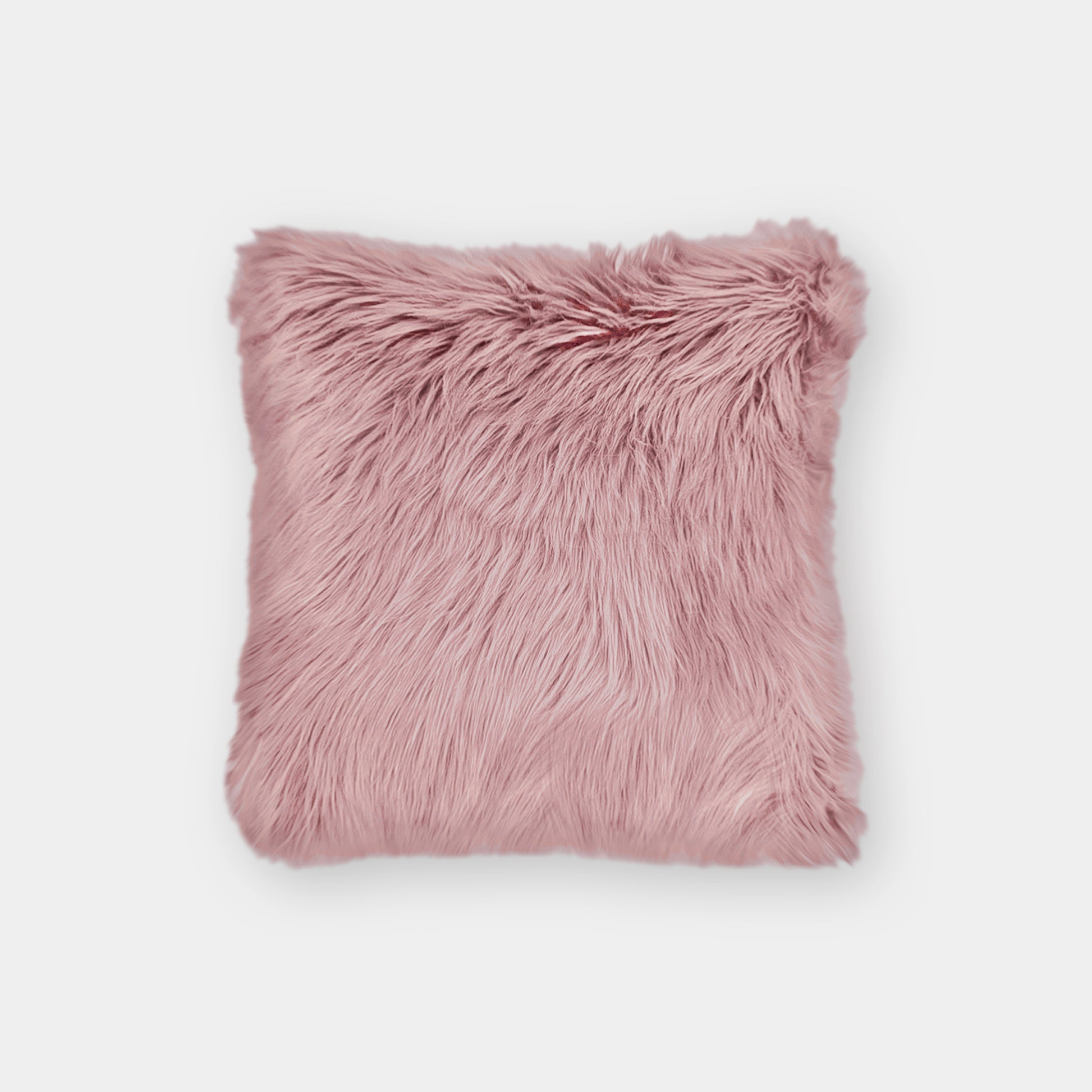 The Mood Harris Faux Fur Pillow, 16x16 in., Rosa