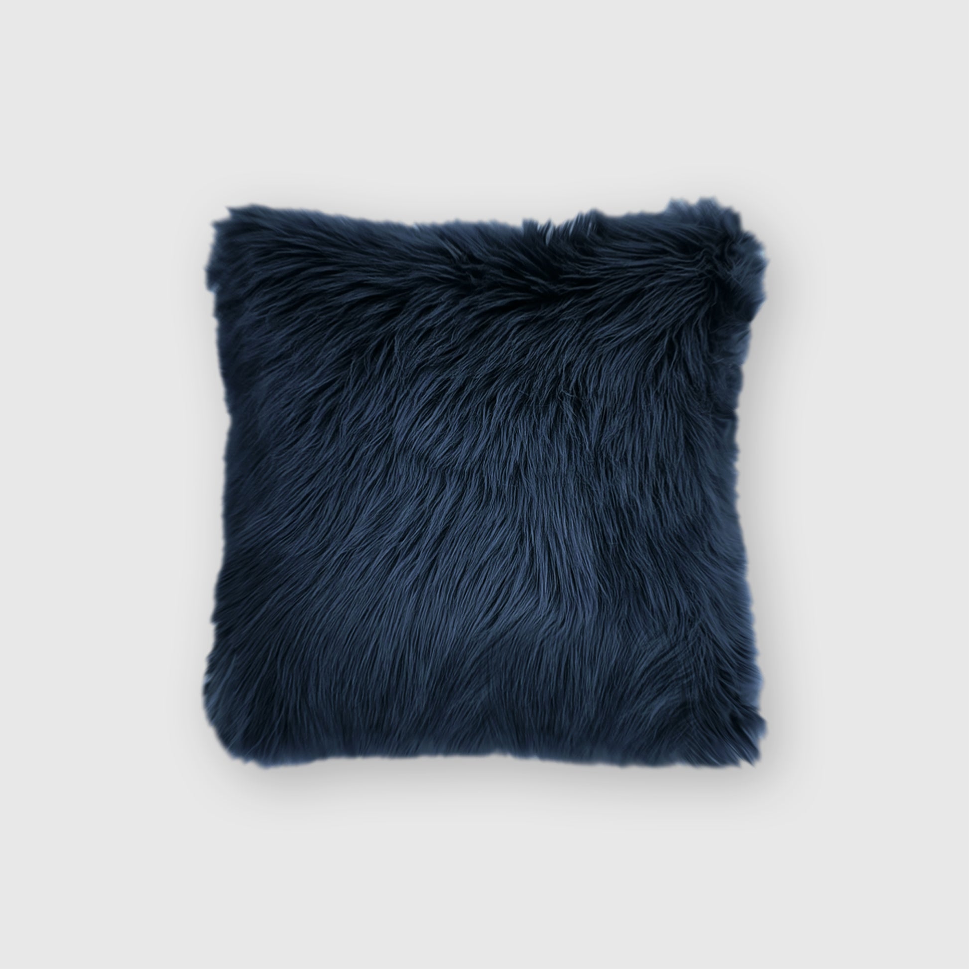 The Mood | Harris Faux Fur 16"x16" Pillow, Indigo
