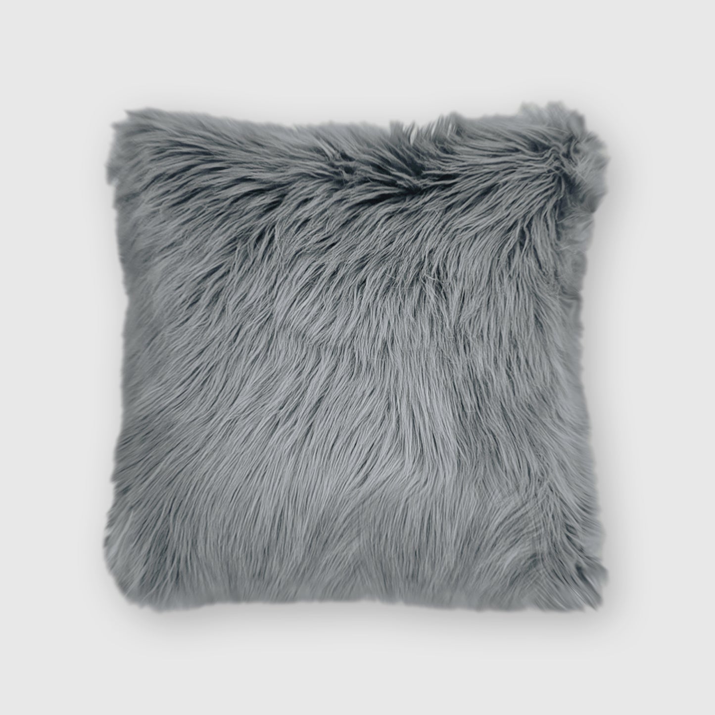 The Mood | Harris Faux Fur 20"x20" Pillow, Quicksilver
