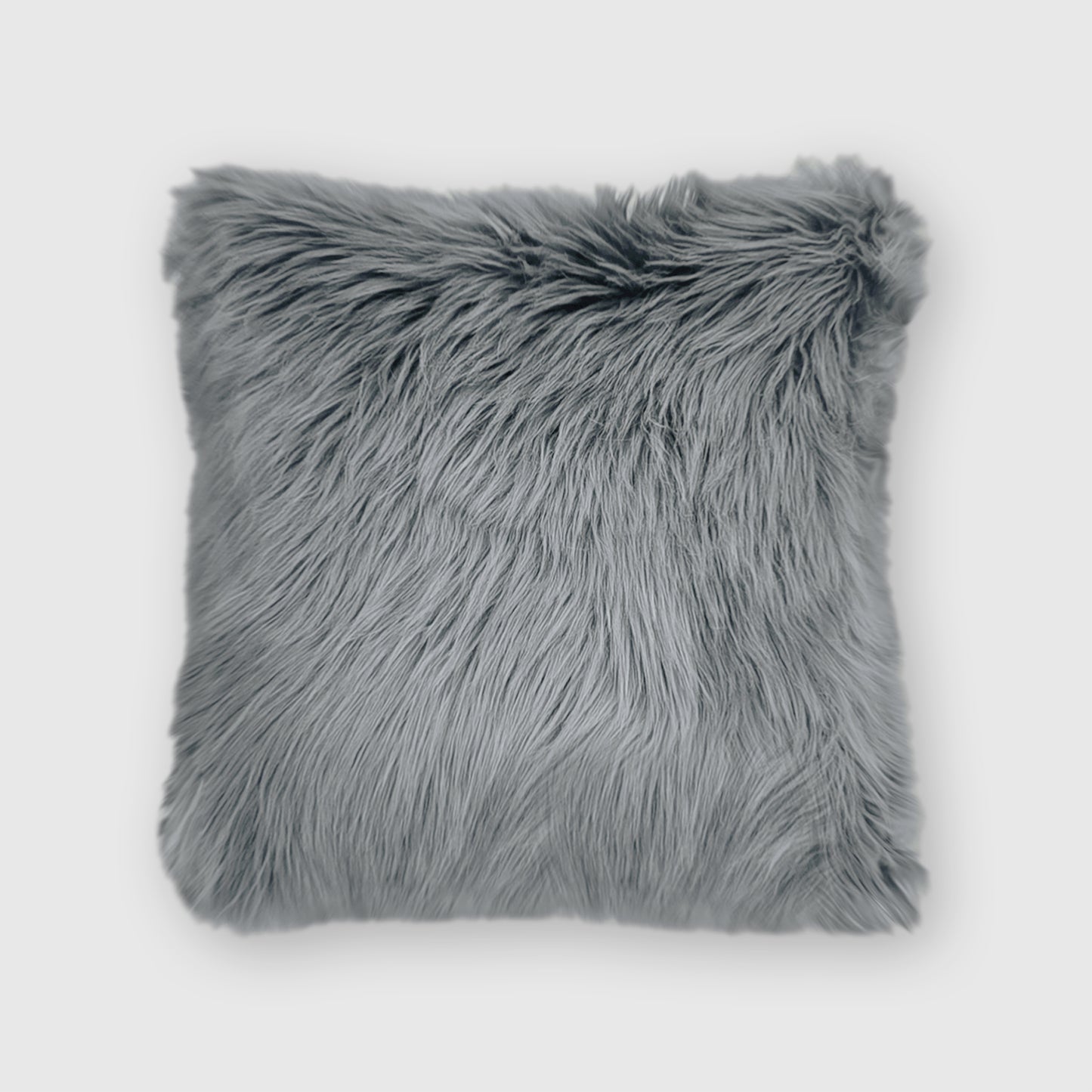 The Mood Harris Faux Fur Pillow, 20x20 in., Quicksilver