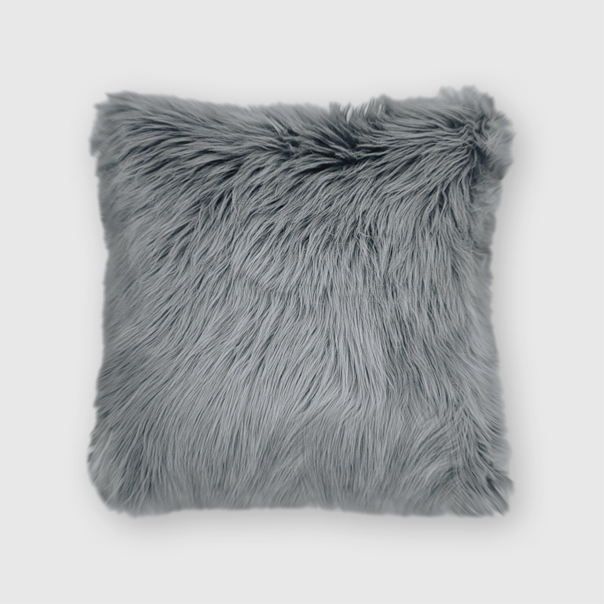 The Mood Harris Faux Fur Pillow, 20x20 in., Quicksilver