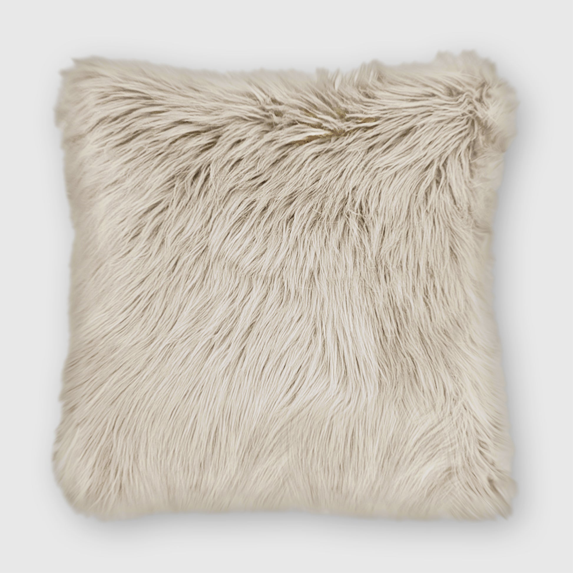 The Mood | Harris Faux Fur 24"x24" Pillow, Birch