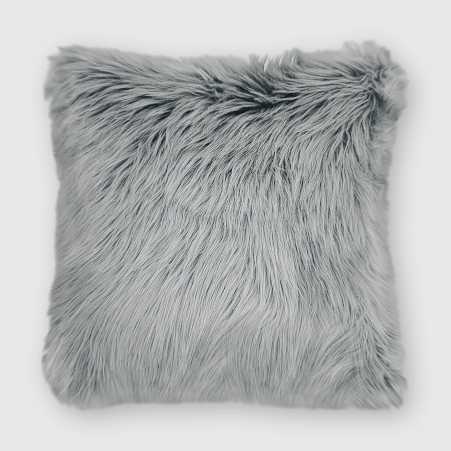 The Mood Harris Faux Fur Pillow, 24x24 in., Quiet Gray