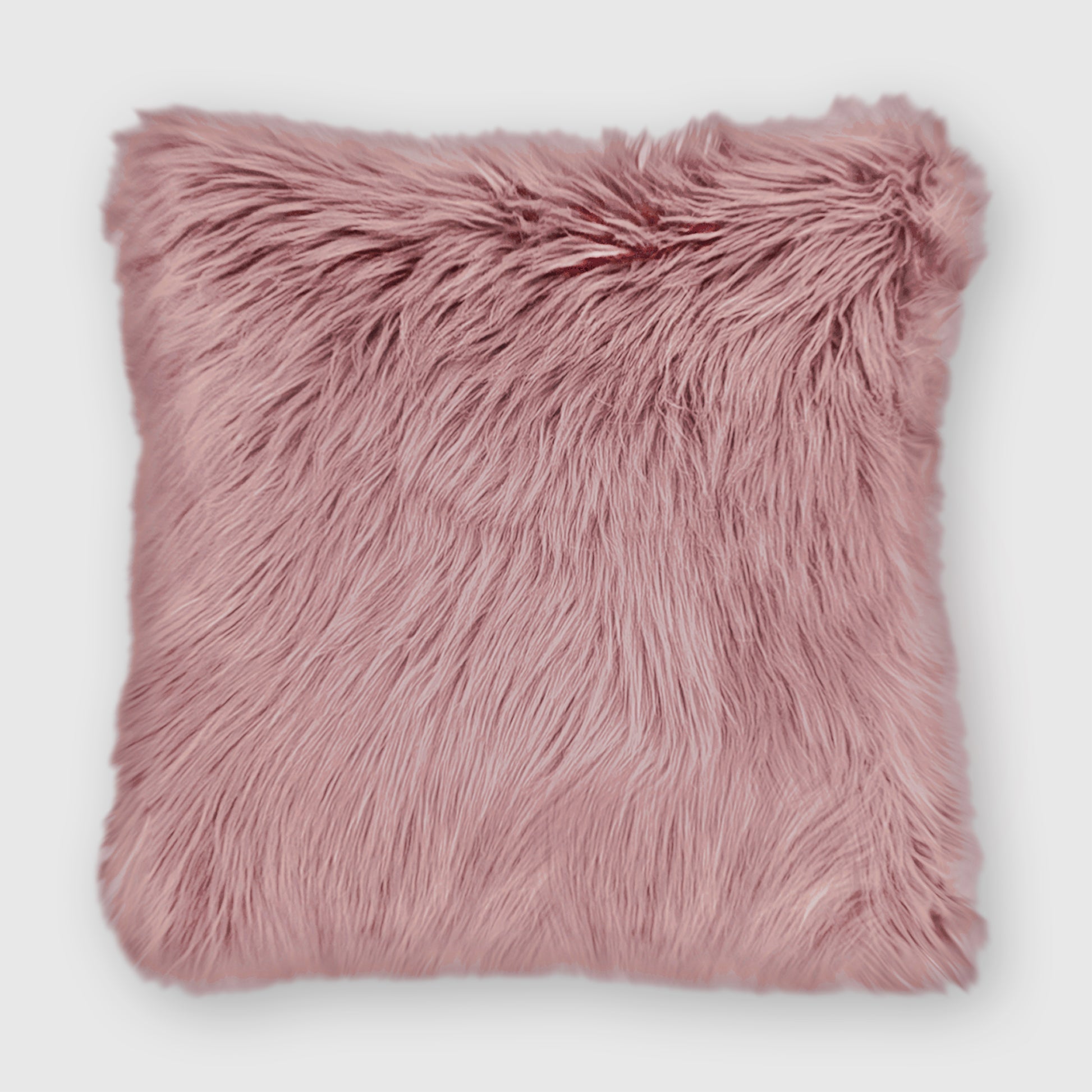 The Mood Harris Faux Fur Pillow, 24x24 in., Rosa