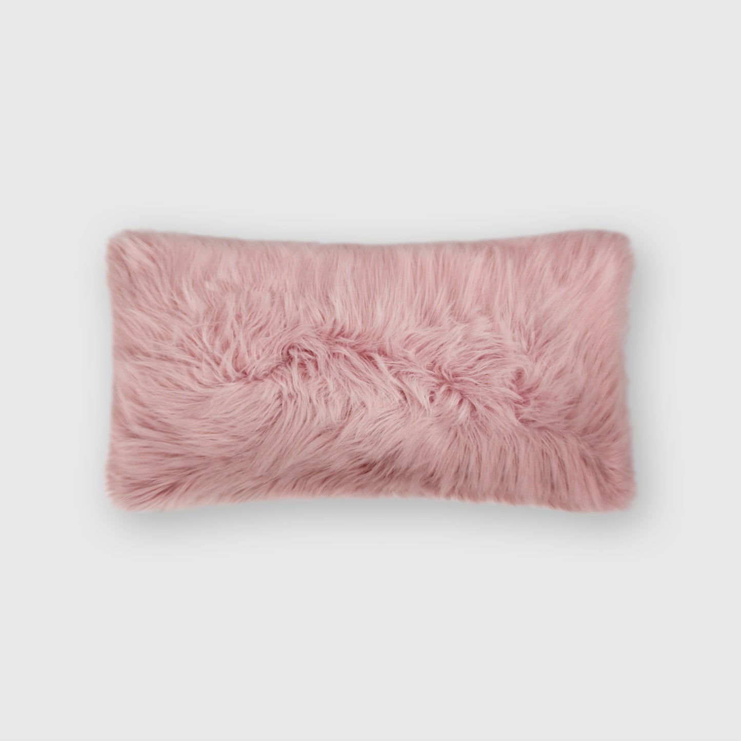 The Mood Harris Faux Fur Pillow, 12x22 in., Rosa
