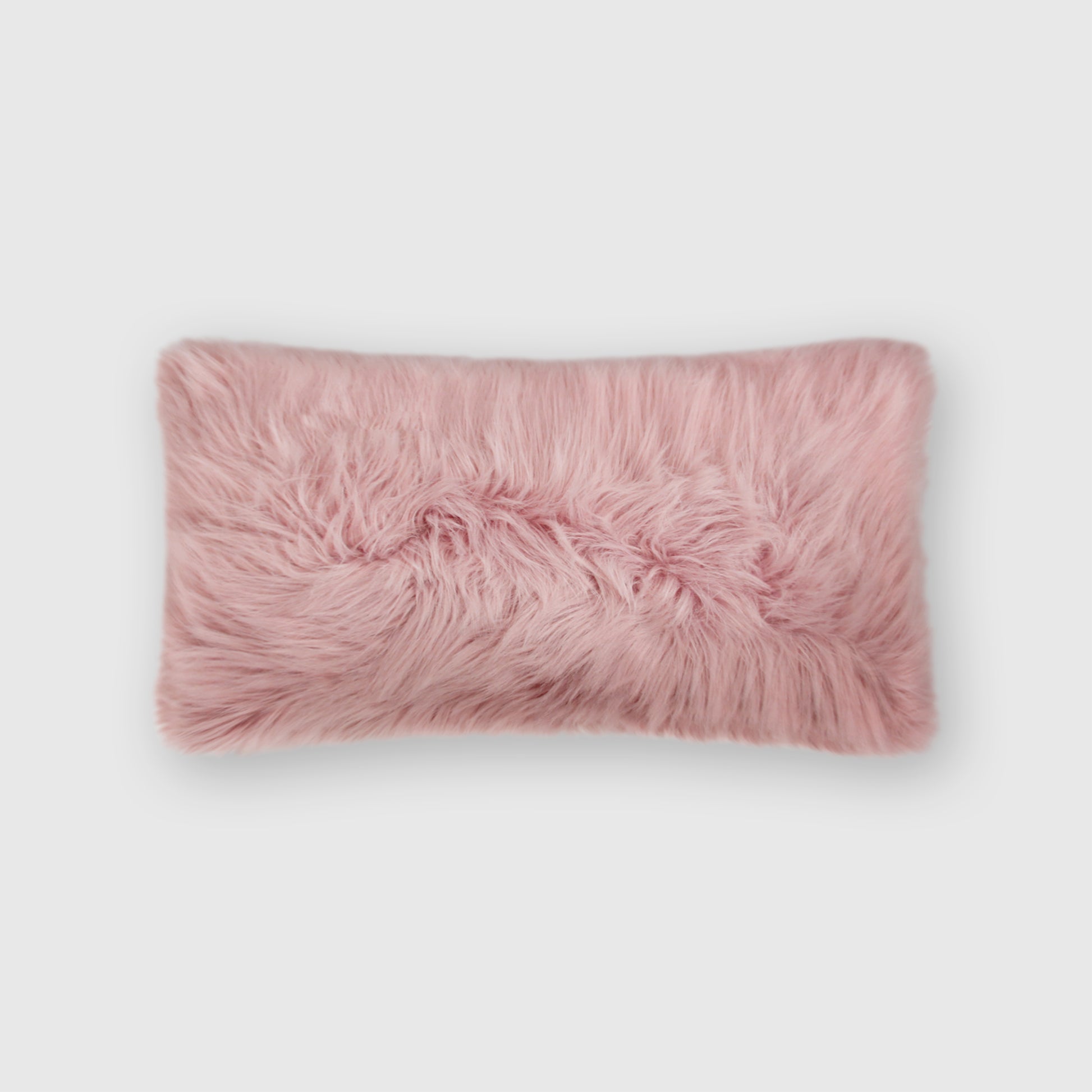 The Mood Harris Faux Fur Pillow, 12x22 in., Rosa