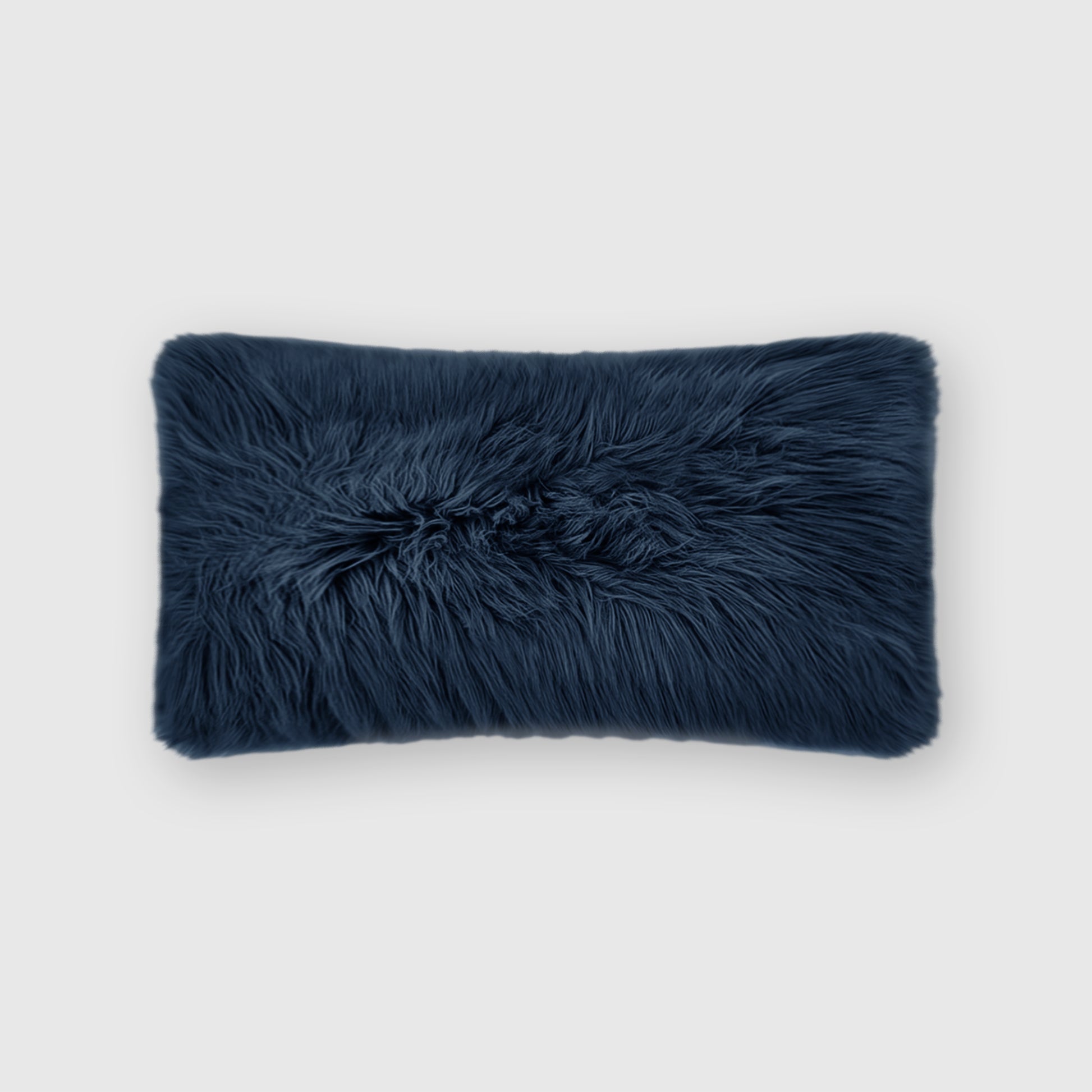 The Mood | Harris Faux Fur 12"x22" Pillow, Indigo