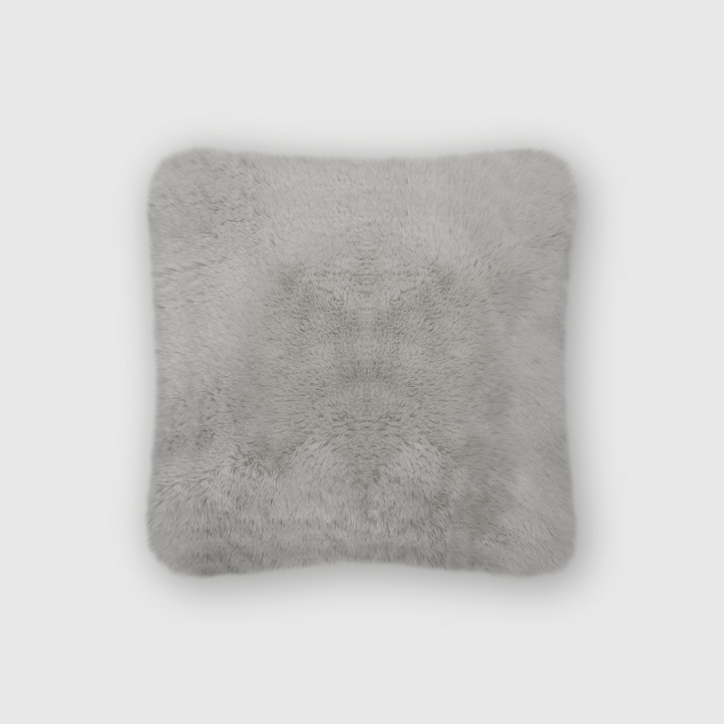 The Mood | Rex Faux Fur 16"x16" Pillow, Quiet Gray