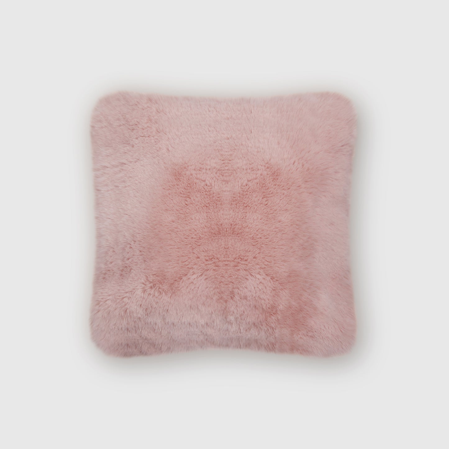The Mood Rex Faux Fur Pillow, 16x16 in., Rosa