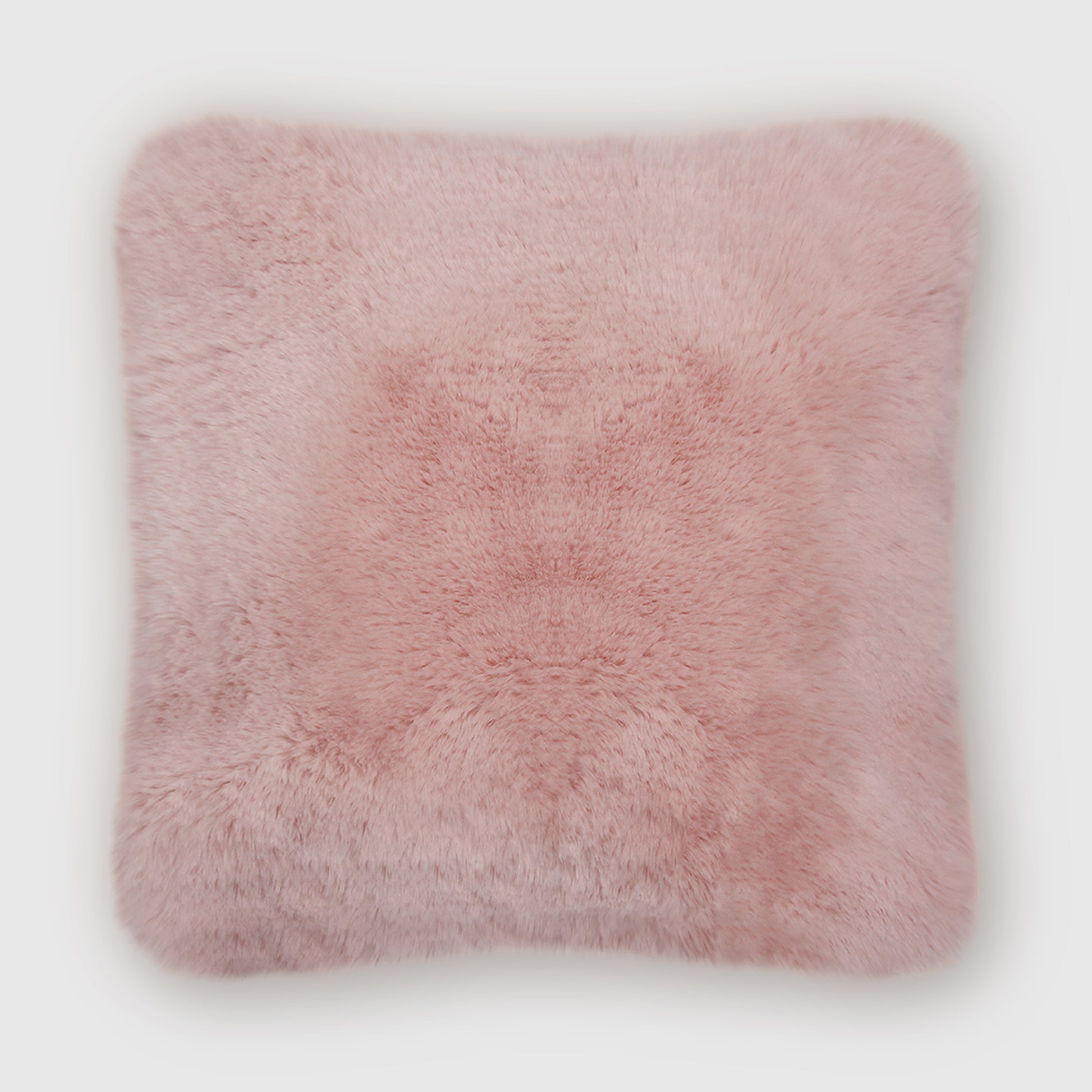 The Mood Rex Faux Fur Pillow, 24x24 in., Rosa