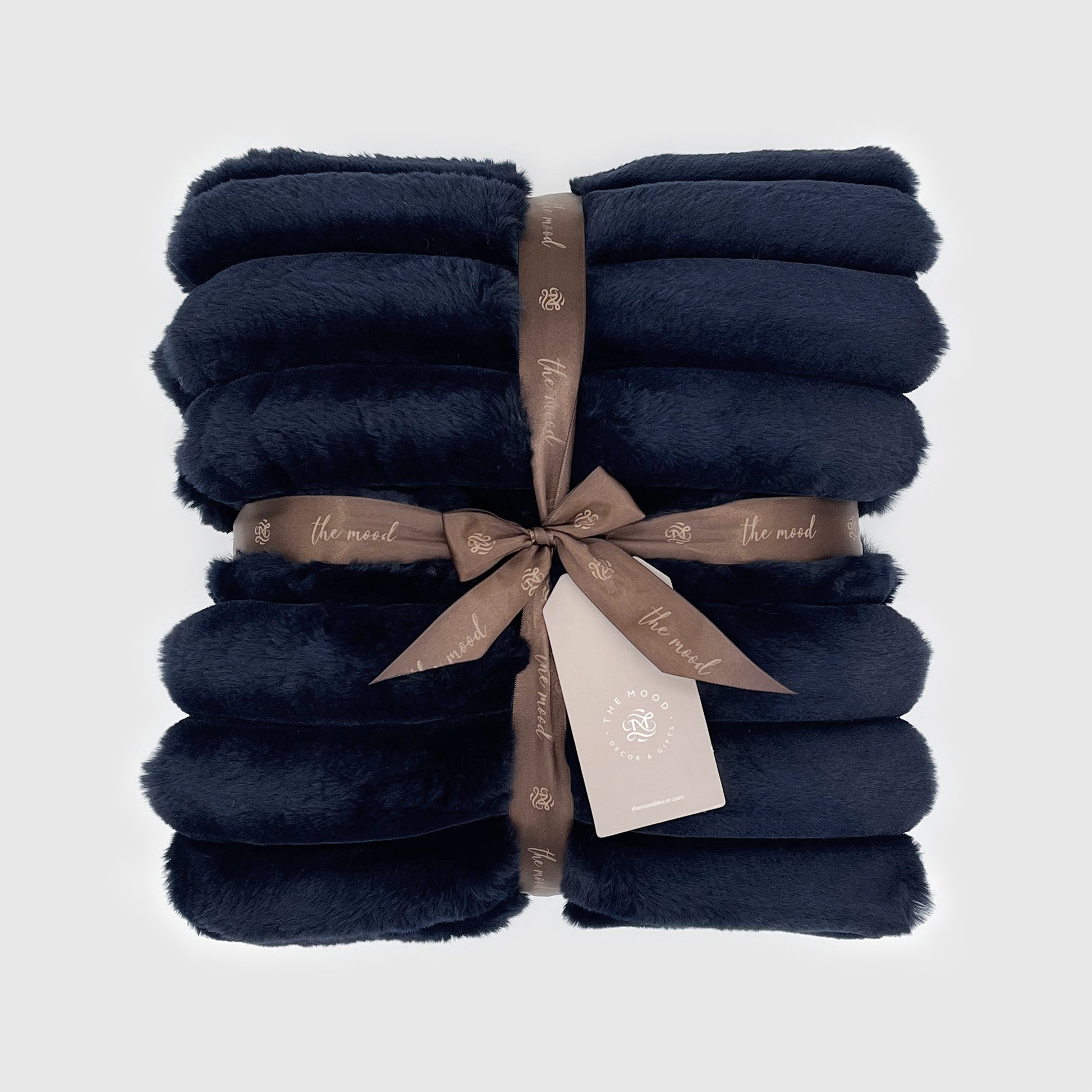 The Mood Puffy Faux Fur Throw, 50x60 in. Indigo