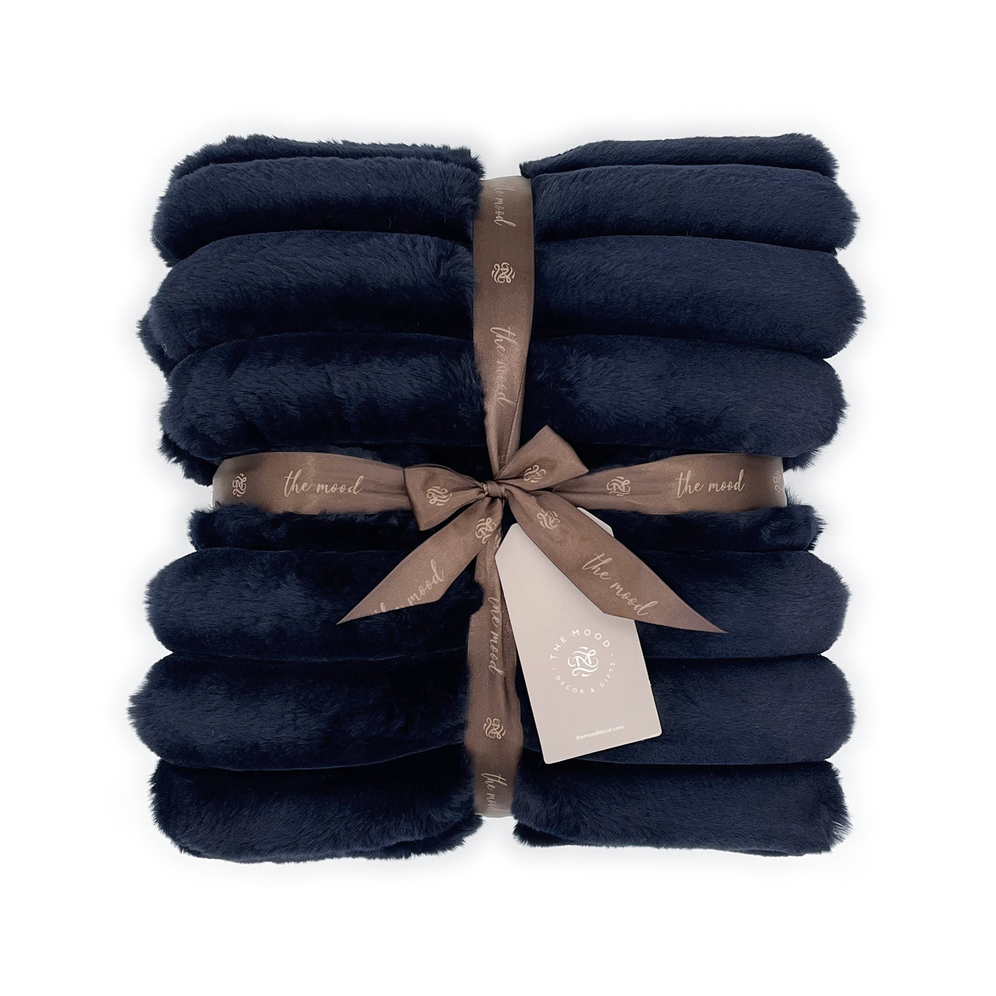 The Mood Puffy Faux Fur Throw, 50x60 in. Indigo