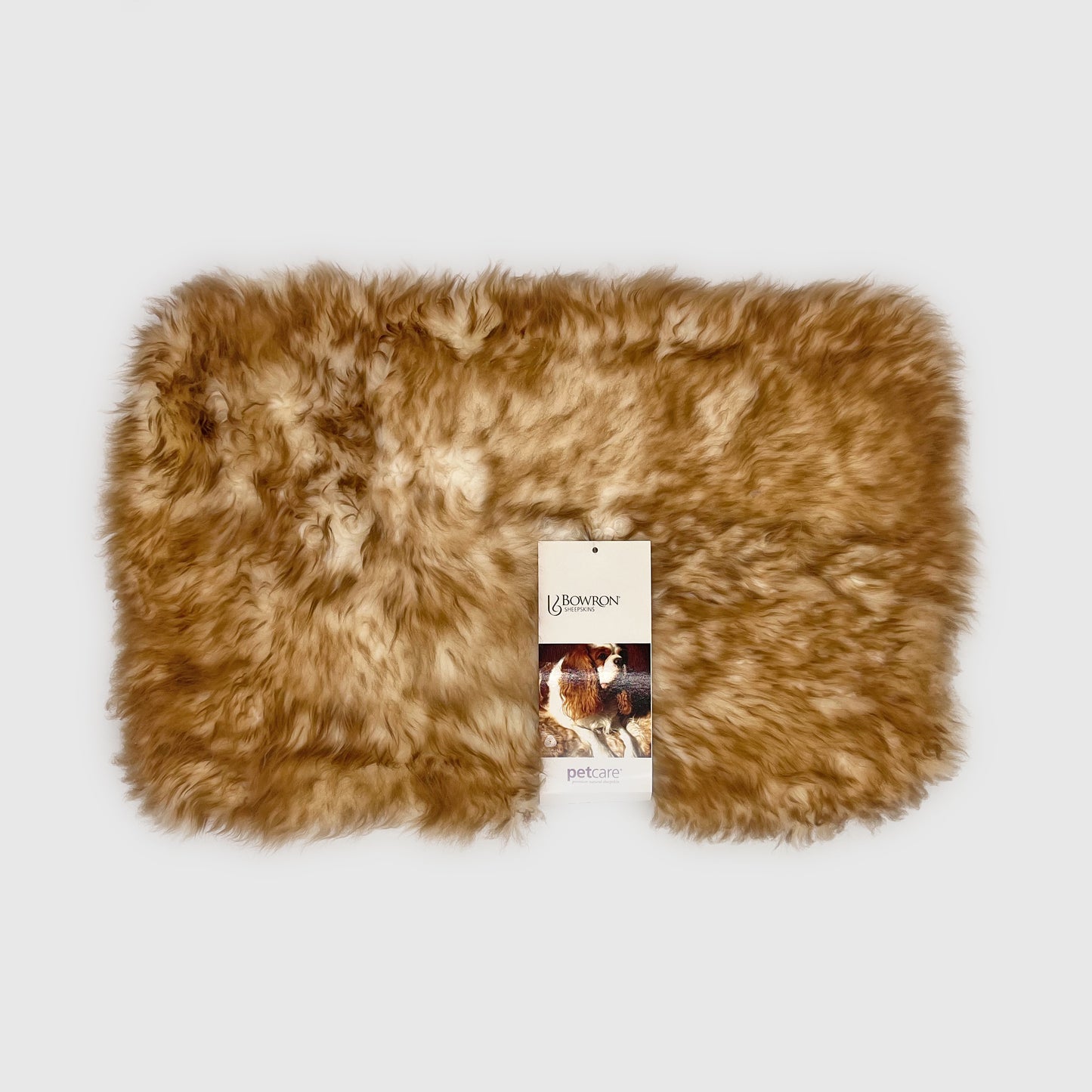 Bowron PetCare Sheepskin Pet Bed, Eclipse (Brown/Ivory), 14x22 in.