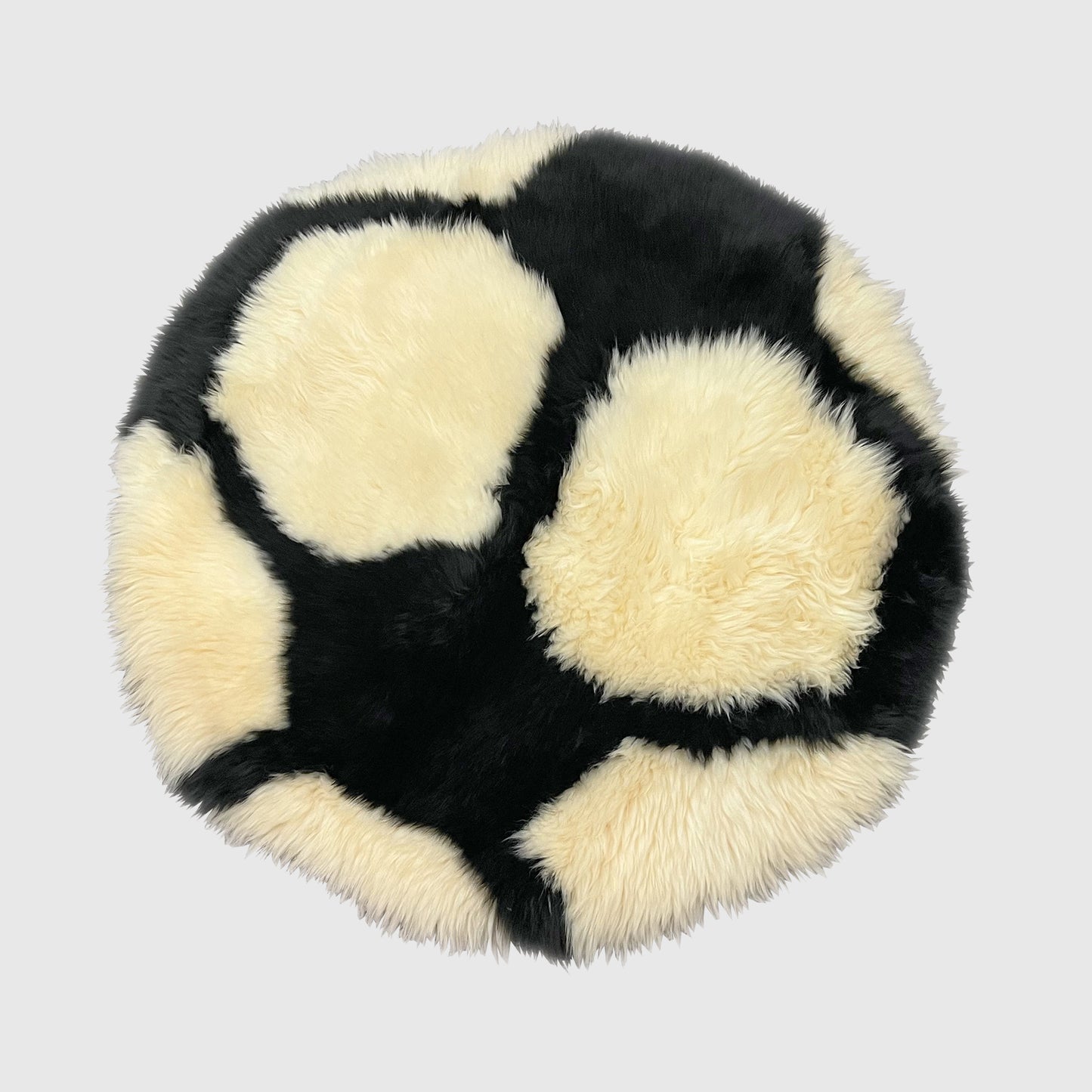 Bowron Sports-Themed Sheepskin Rug, Round 32 in., Soccer