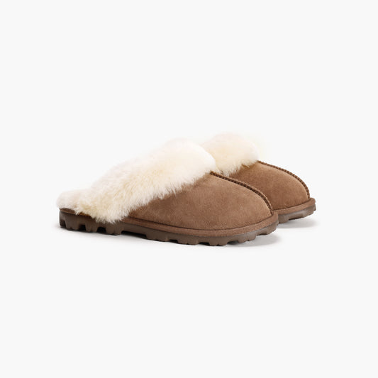 Women's Anna Shearling Scuff Slippers - Brown