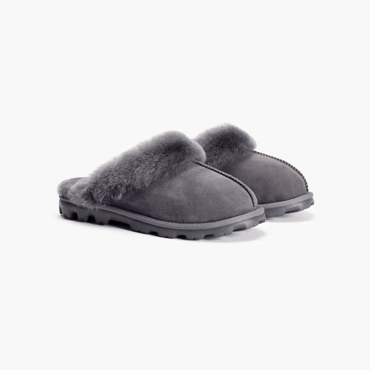 Women's Anna Shearling Scuff Slippers - Gray
