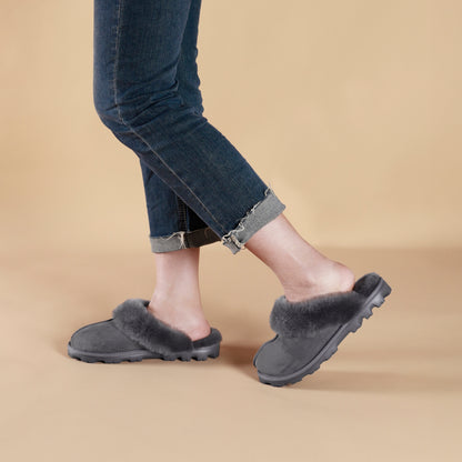 Women's Anna Shearling Scuff Slippers - Gray