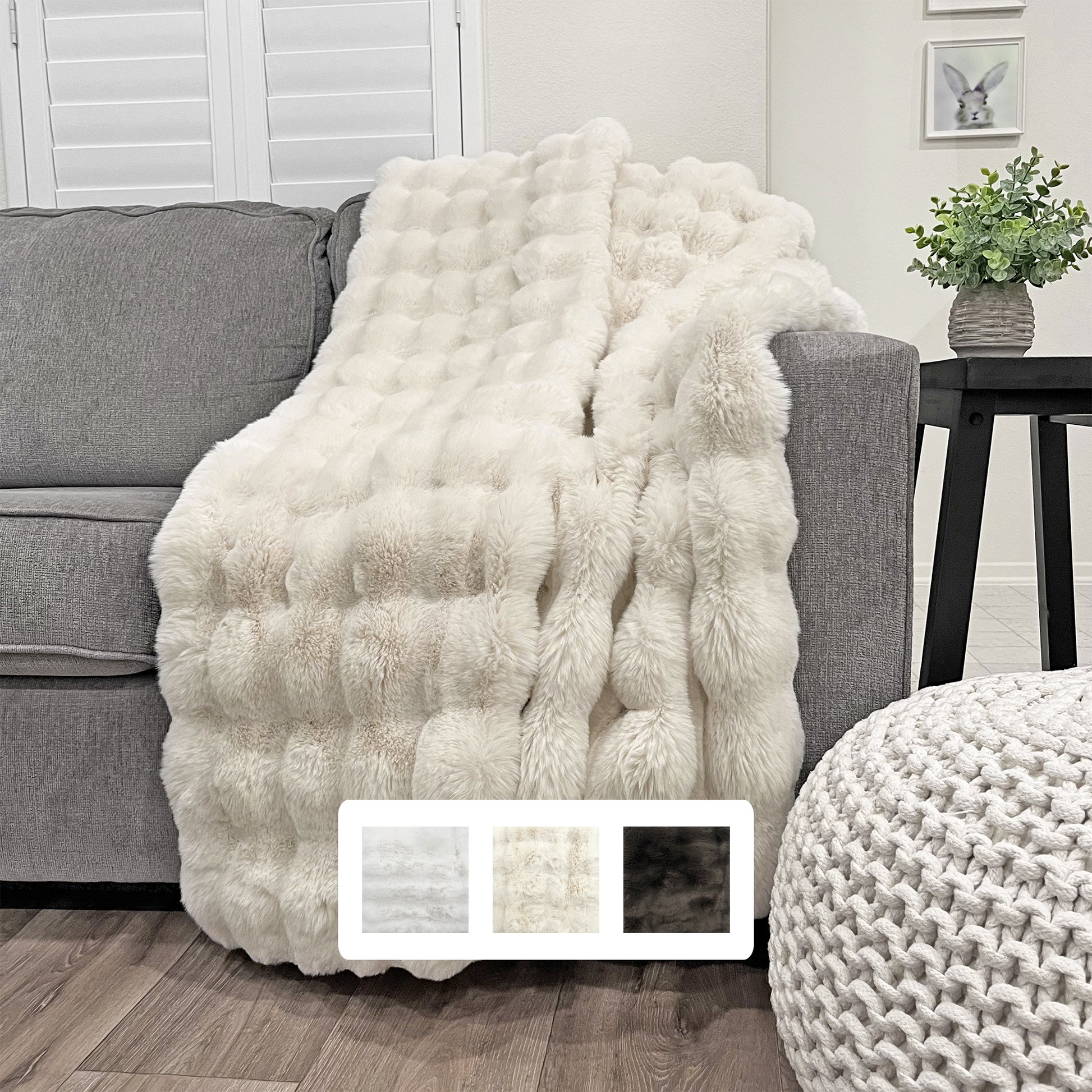 The Mood Cubby Faux Fur Throw, 50x60 in.