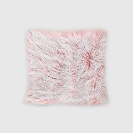 The Mood | Harris Faux Fur 16"x16" Pillow, Candy Floss