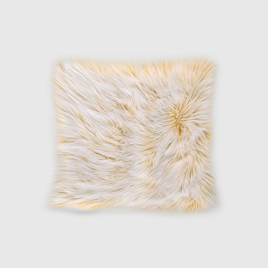 The Mood Harris Faux Fur Pillow, 16x16 in., Pumpkin Pie