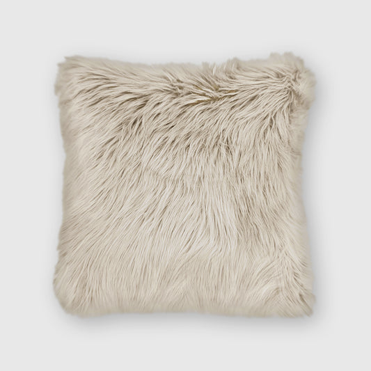 The Mood | Harris Faux Fur 20"x20" Pillow, Birch