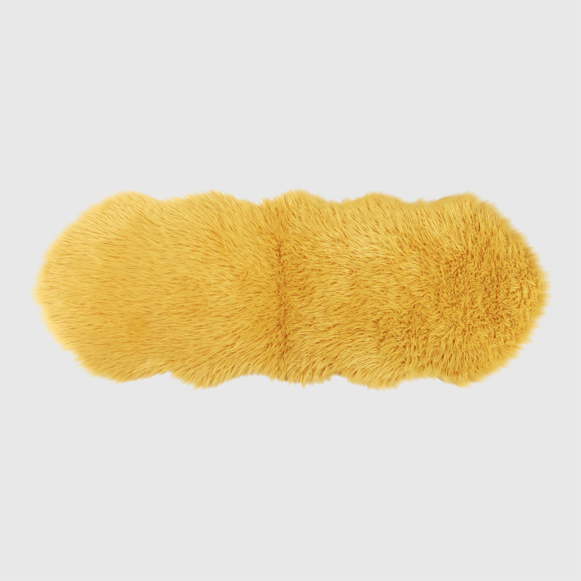 The Mood Harris Faux Fur Rug, 2x5 ft., Mustard