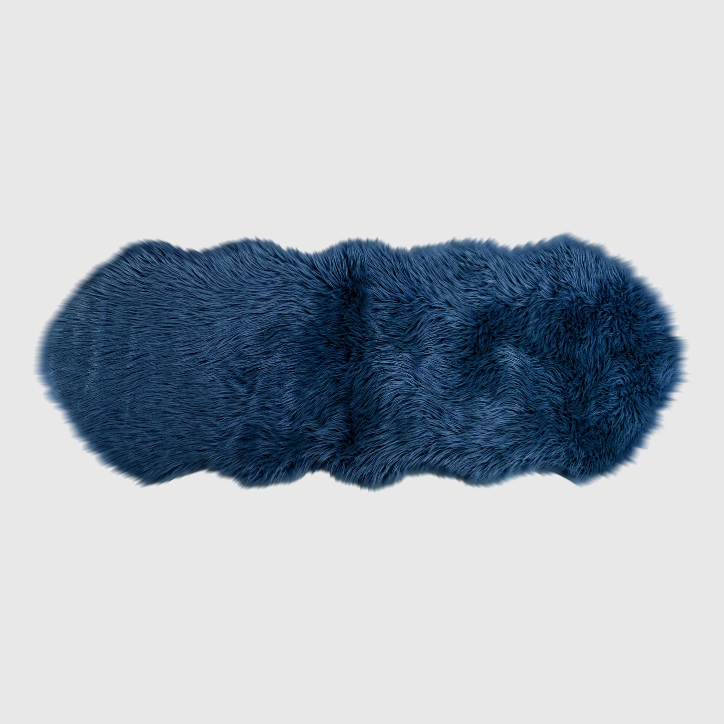 The Mood Harris Faux Fur Rug, 2x5 ft., Indigo