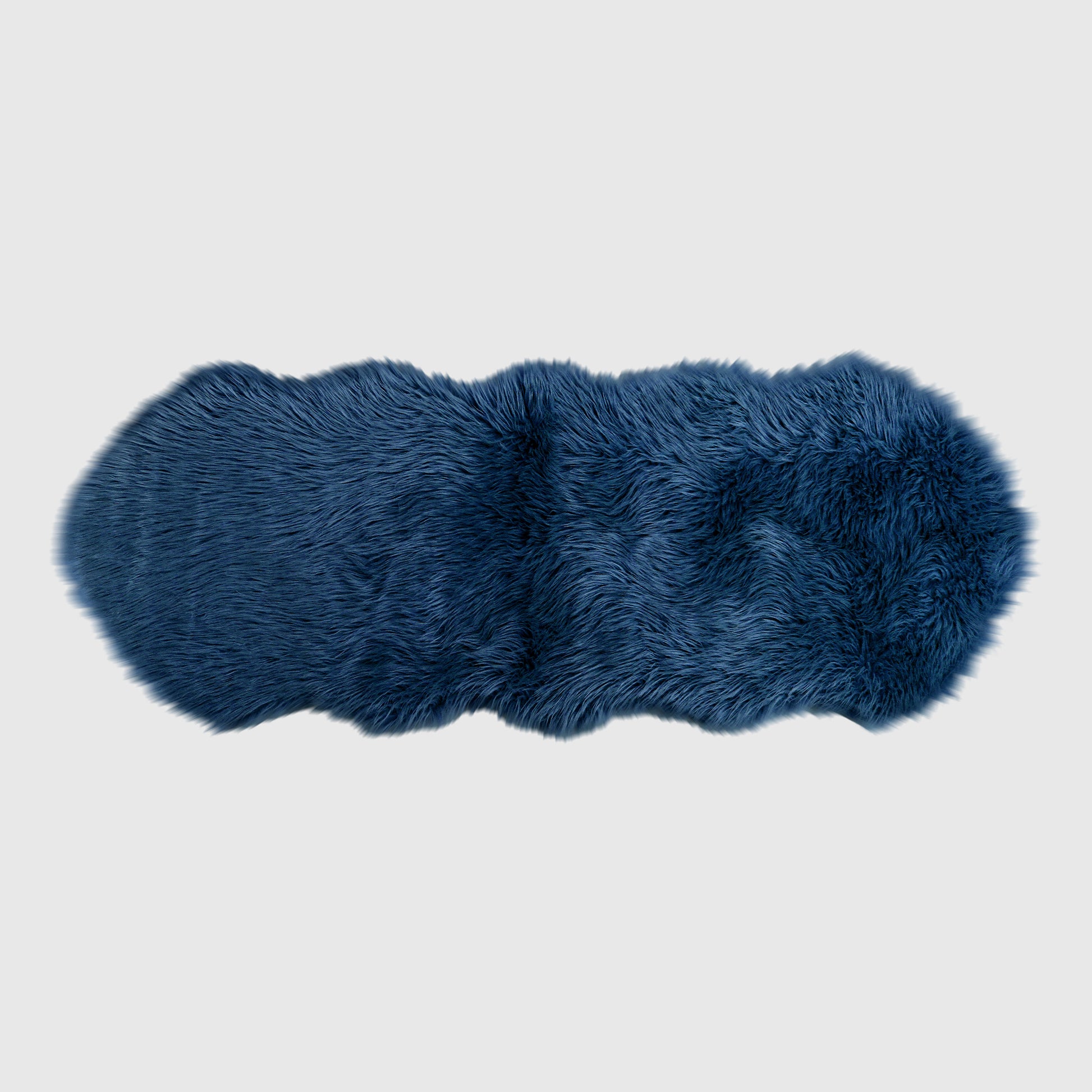 The Mood Harris Faux Fur Rug, 2x5 ft., Indigo