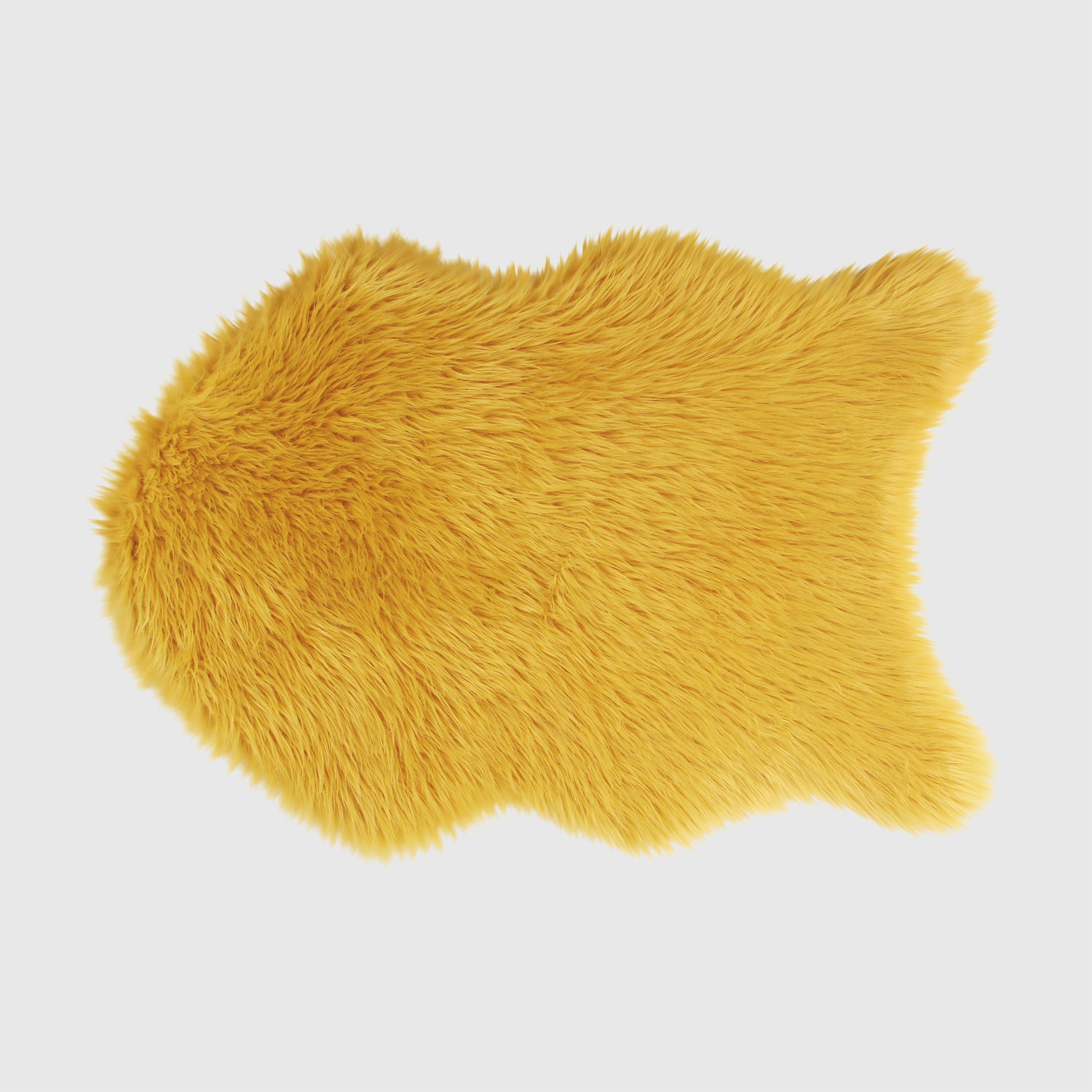 The Mood Harris Faux Fur Rug, 2x3 ft., Mustard
