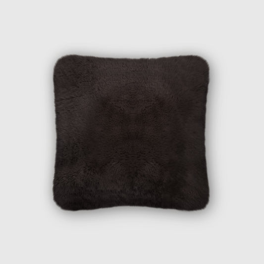 The Mood | Rex Faux Fur 16"x16" Pillow, Chocolate