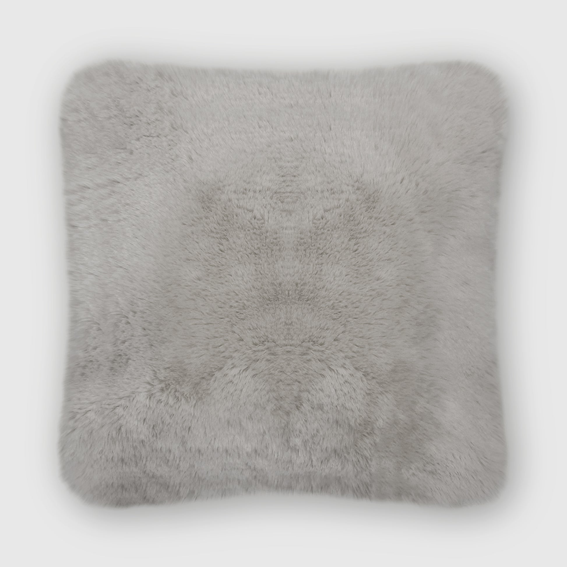 The Mood | Rex Faux Fur 24"x24" Pillow, Quiet Gray