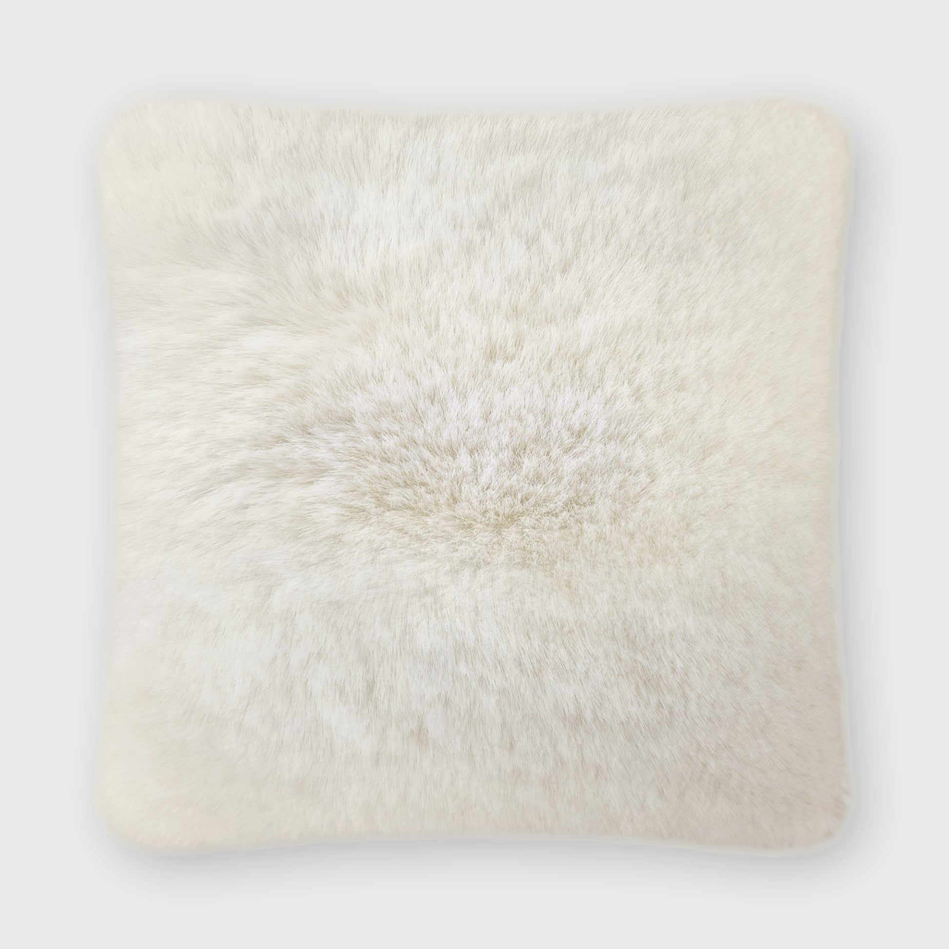 The Mood | Rex Faux Fur 24"x24" Pillow, Pearled Ivory