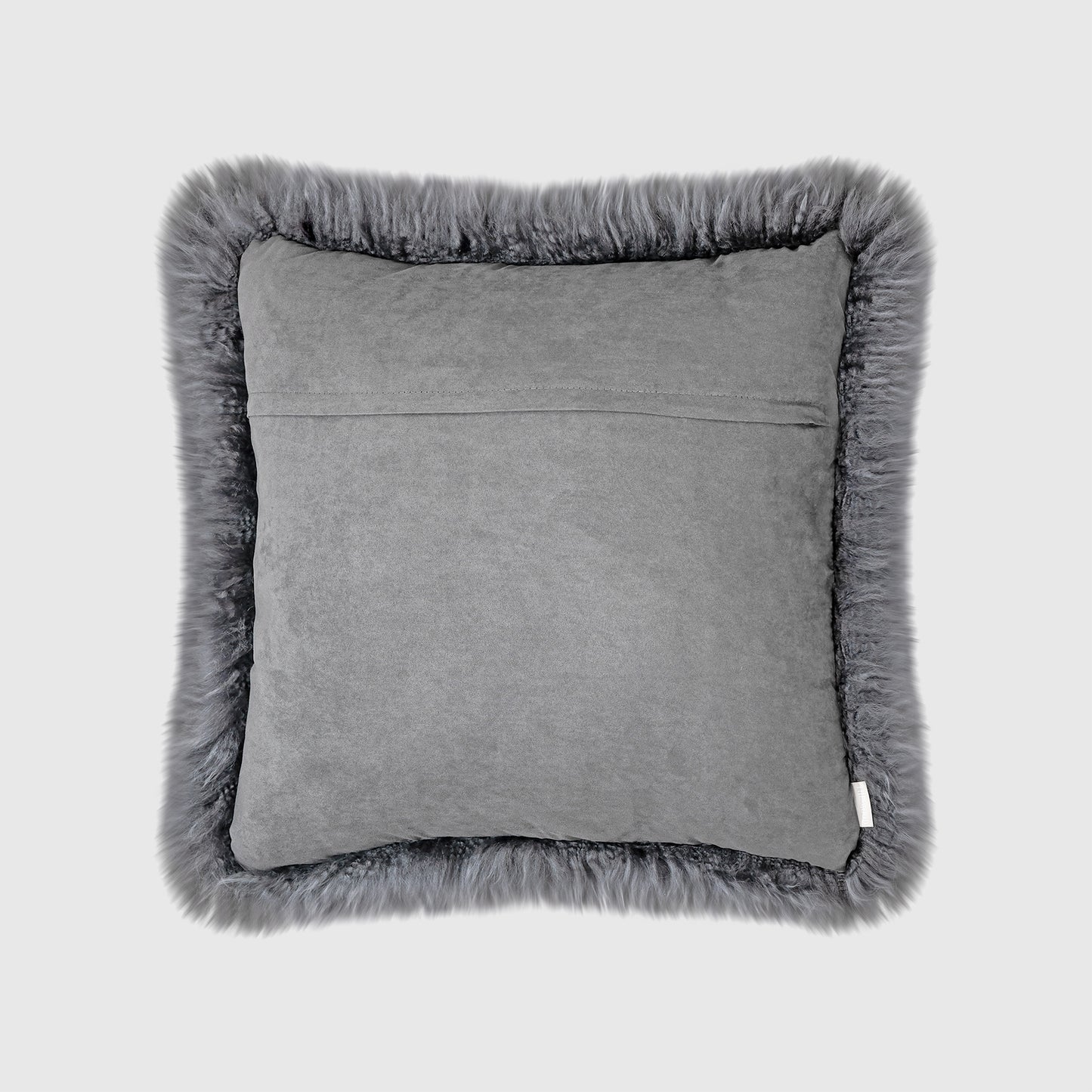 The Mood Charlie Sheepskin Pillow, 20x20 in., Charcoal Gray