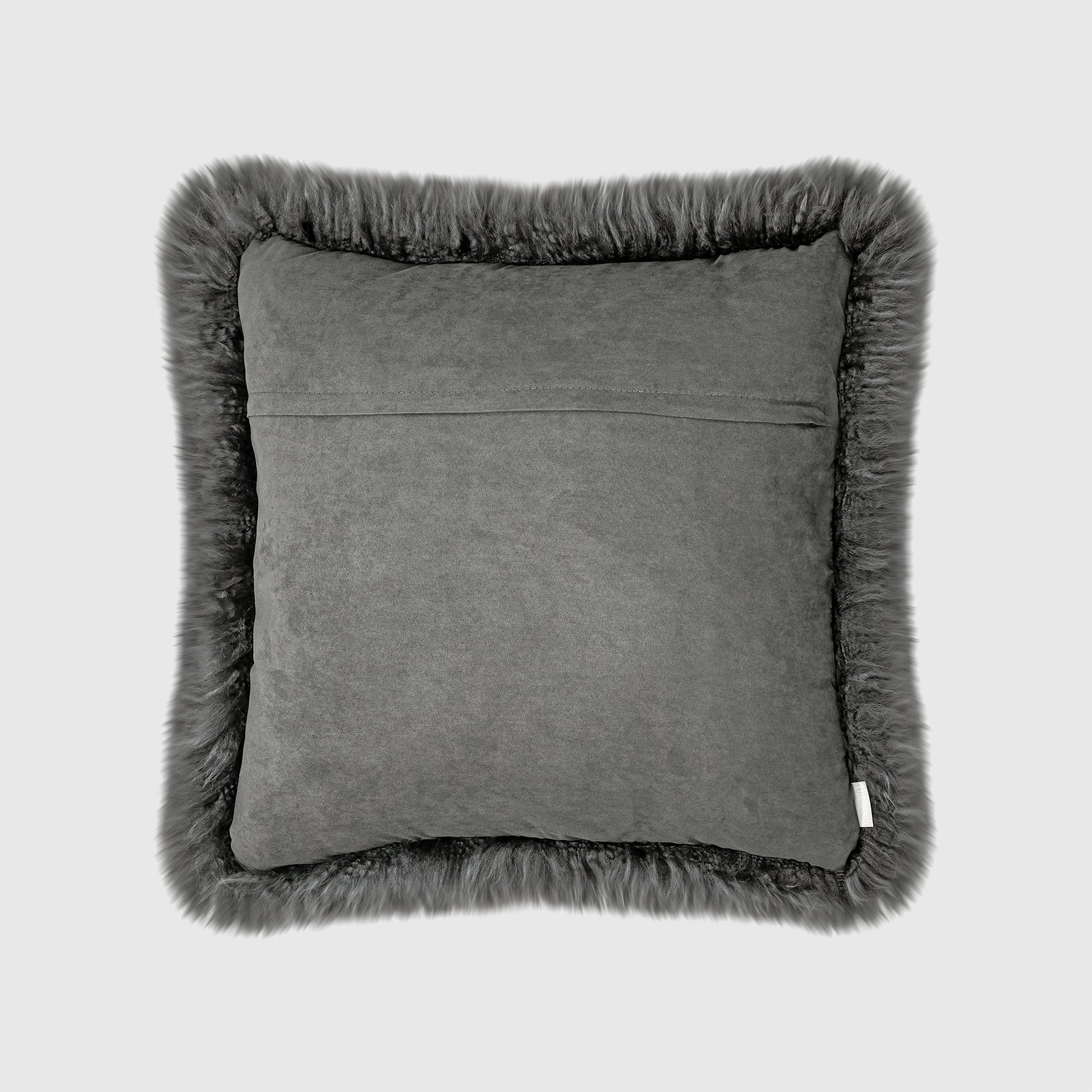 The Mood | Charlie Sheepskin 20”x20” Pillow, Granite Gray