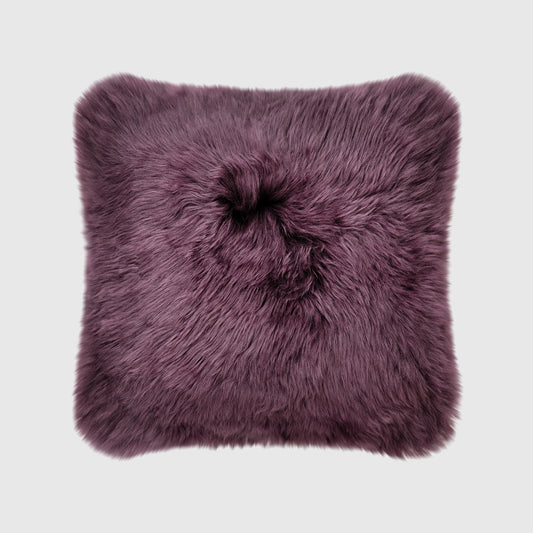 The Mood Charlie Sheepskin Pillow, 20x20 in., Bordeaux