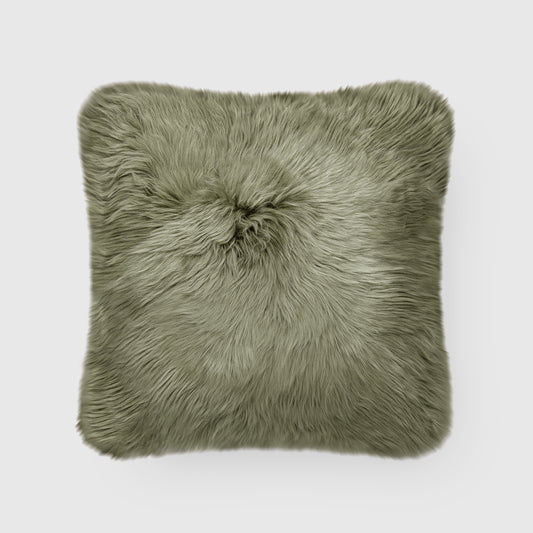 The Mood | Charlie Sheepskin 20”x20” Pillow, Sage Green