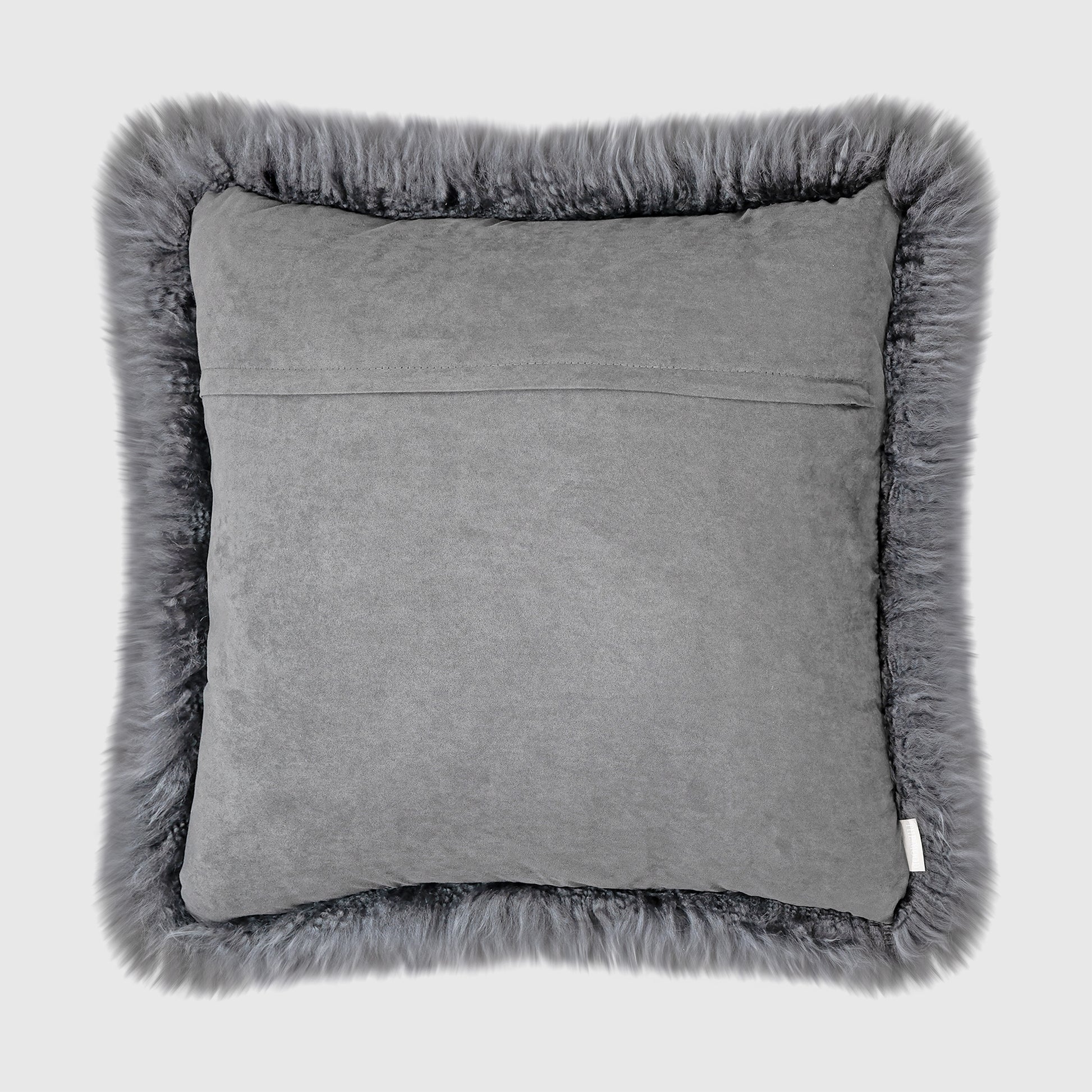 The Mood | Charlie Sheepskin 22”x22" Pillow, Charcoal Gray