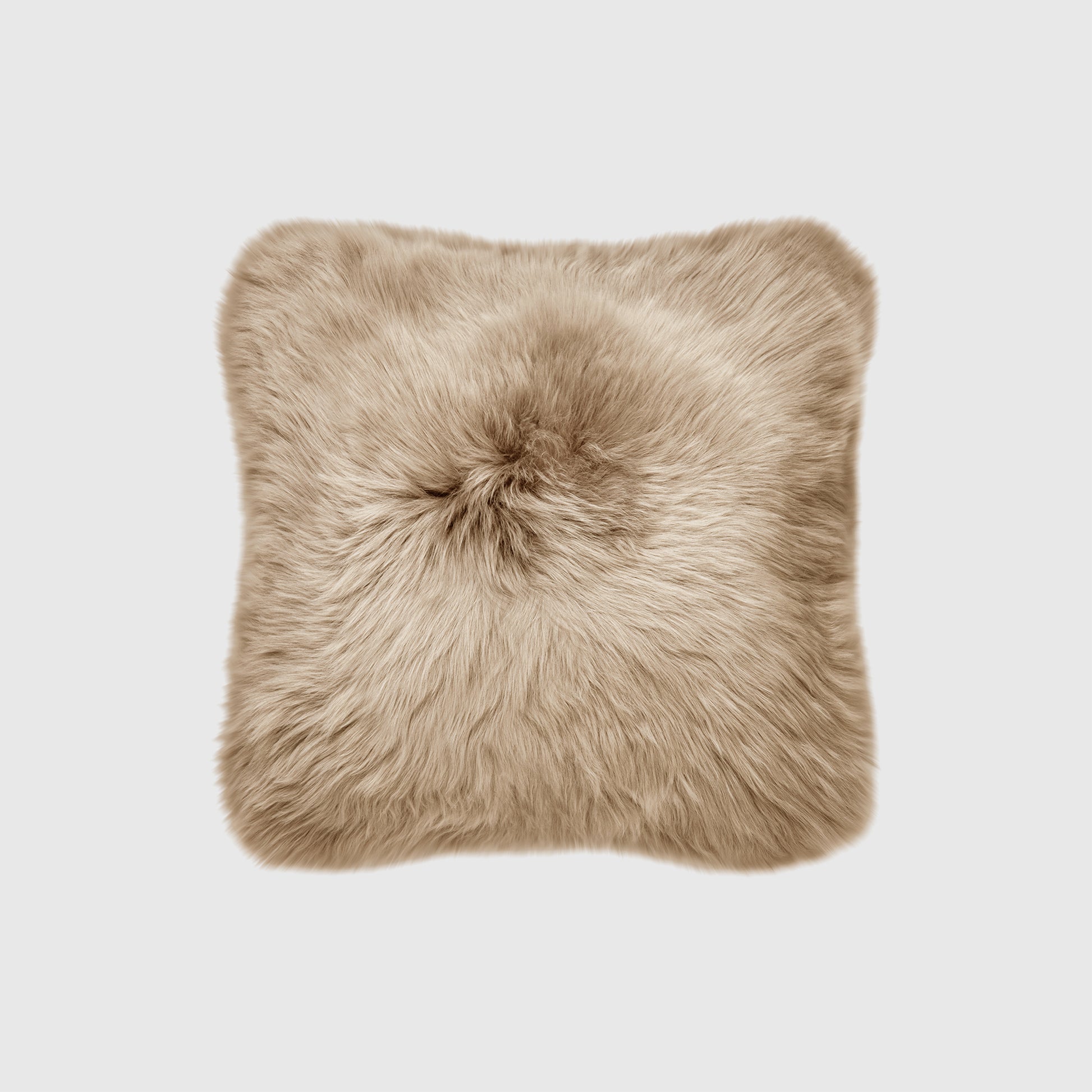 The Mood | Charlie Sheepskin Double-sided 16"x16" Pillow, Sand Brown