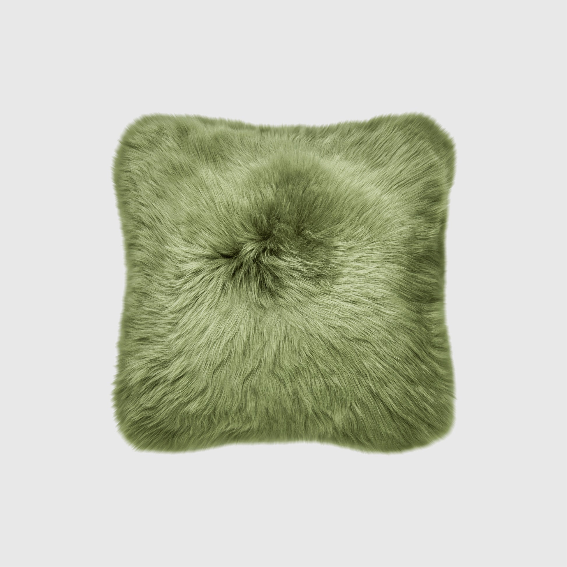 The Mood | Charlie Sheepskin Double-sided 16"x16" Pillow, Leaf Green