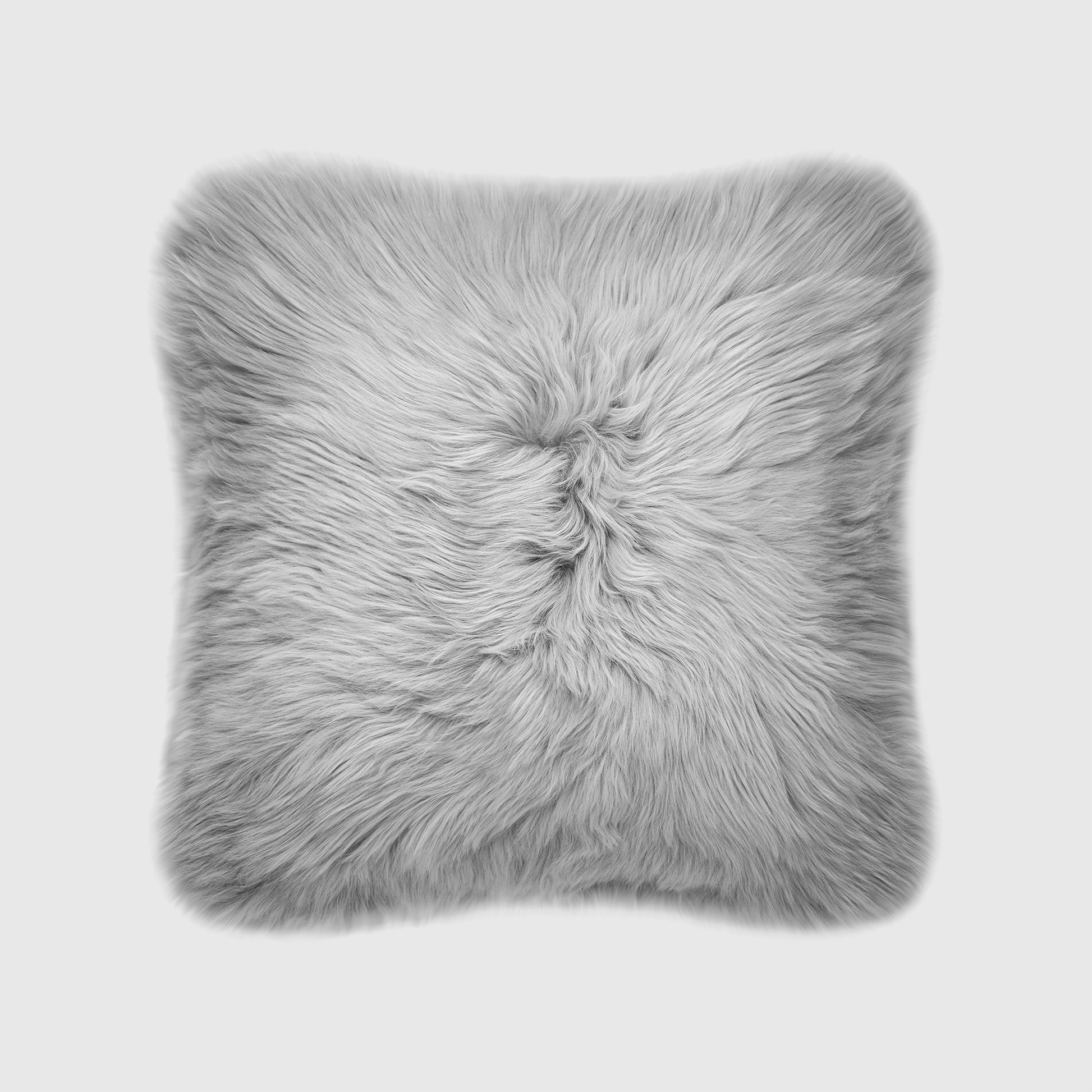The Mood | Charlie Sheepskin Double-sided 18"x18" Pillow, Quiet Gray