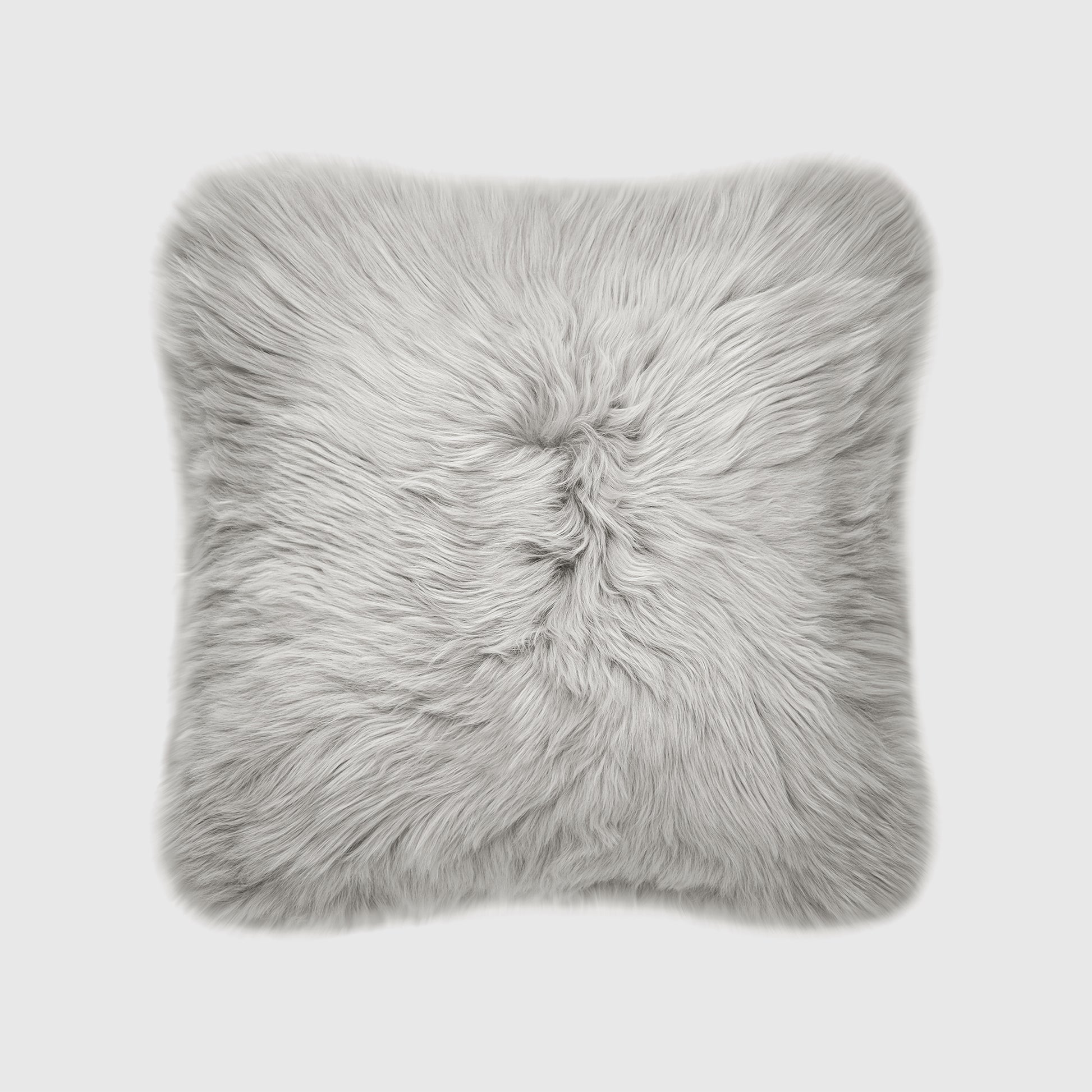 The Mood | Charlie Sheepskin Double-sided 18"x18" Pillow, Dove Gray