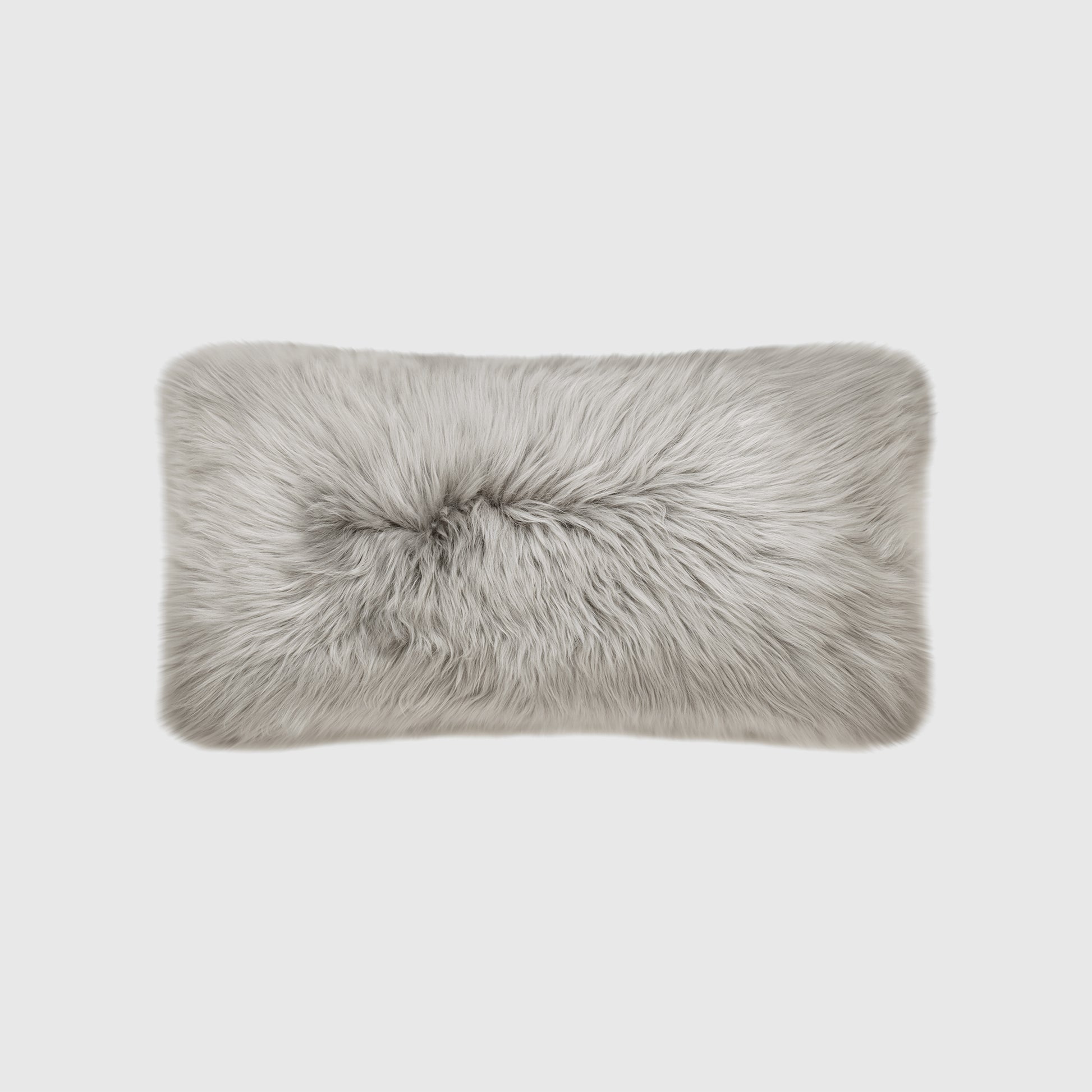 The Mood |  Charlie Sheepskin Double-sided 12"x22" Pillow, Chateau Gray