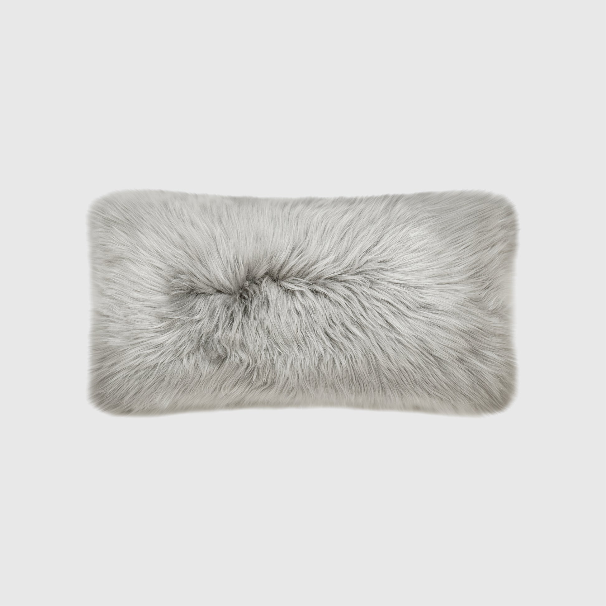 The Mood | Charlie Sheepskin Double-sided 12"x22" Pillow, Dove Gray