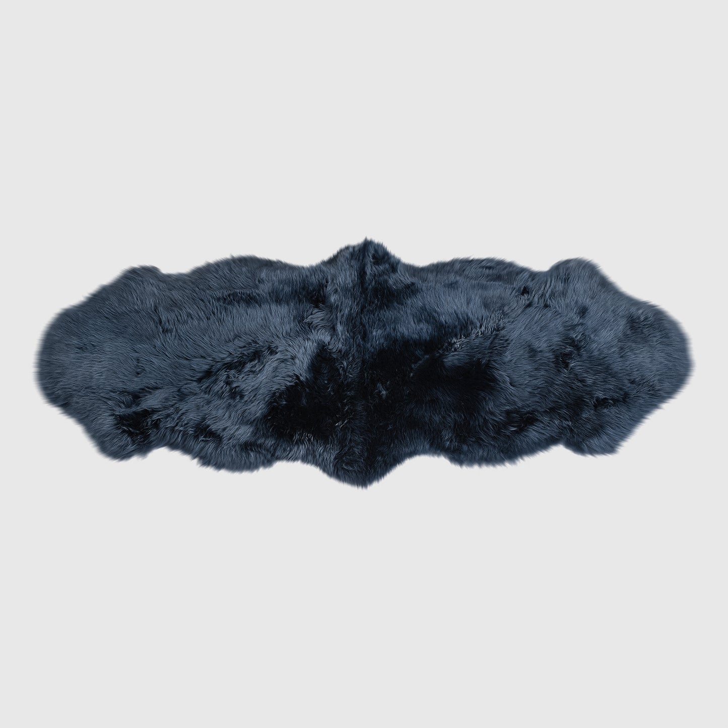 The Mood Charlie Sheepskin Double Pelt Rug, Blue Indigo